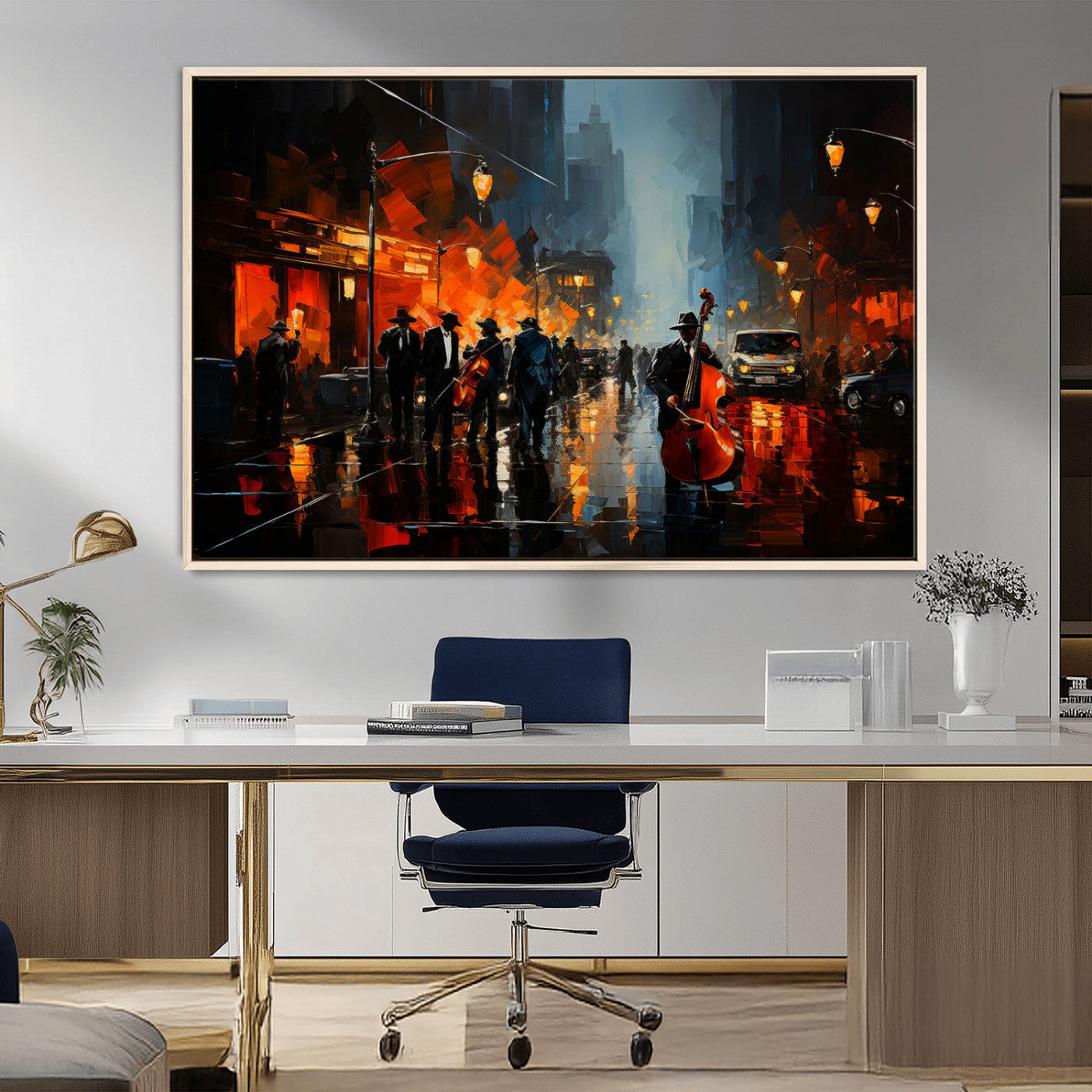 -Winston Porter Jazz Wall Art - African American Music Canvas - Abstract Colorful Music Art - Framed