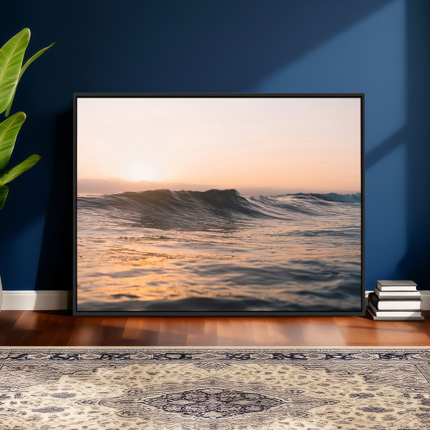 46299358-MGV-CV-36X24 - Golden Sunset Ocean Wall Art – Tranquil Waves & Peaceful Horizon Canvas Print, Soft Light and Evening Glow for Serene Beach, Home or Nature Decor