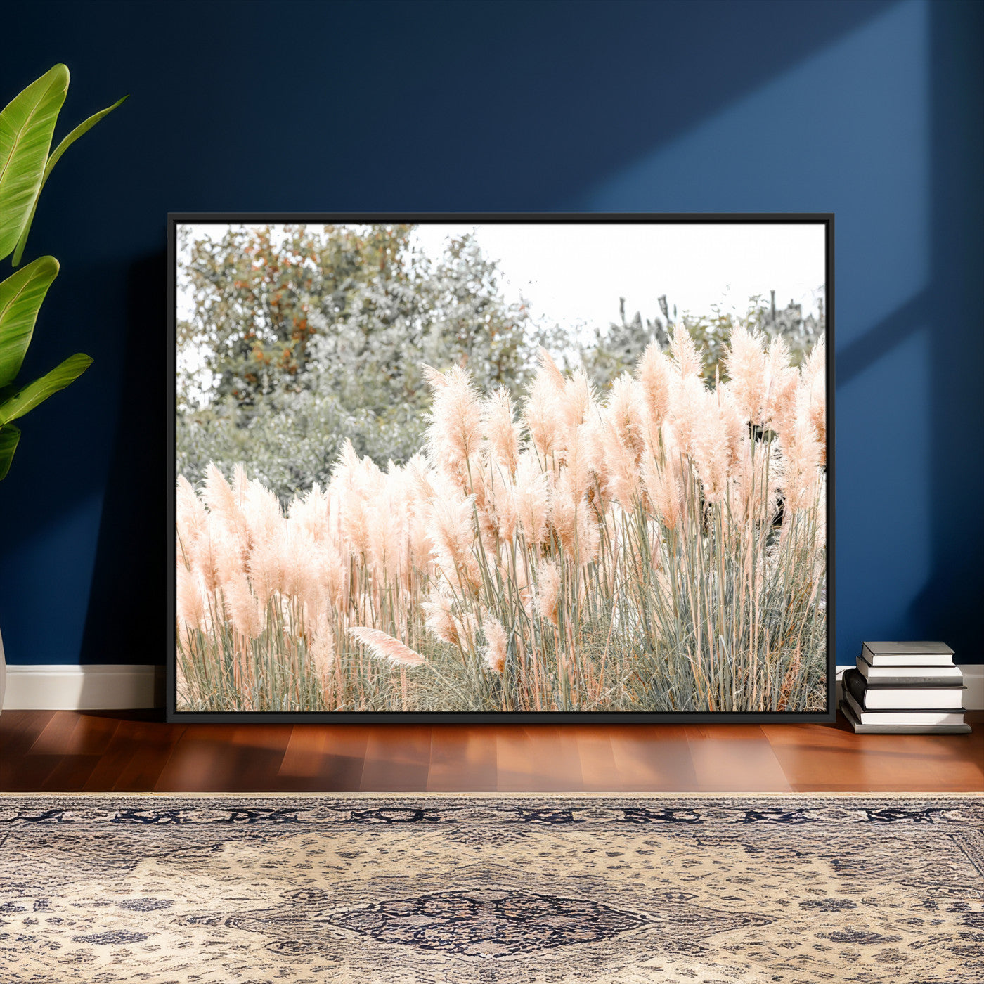 21826392-MGV-CV-36X24 - Pampas Grass Wall Art – Soft Blush Hues and Natural Texture Canvas Print, Serene Outdoors & Botanical Charm for Living Room or Nature Decor