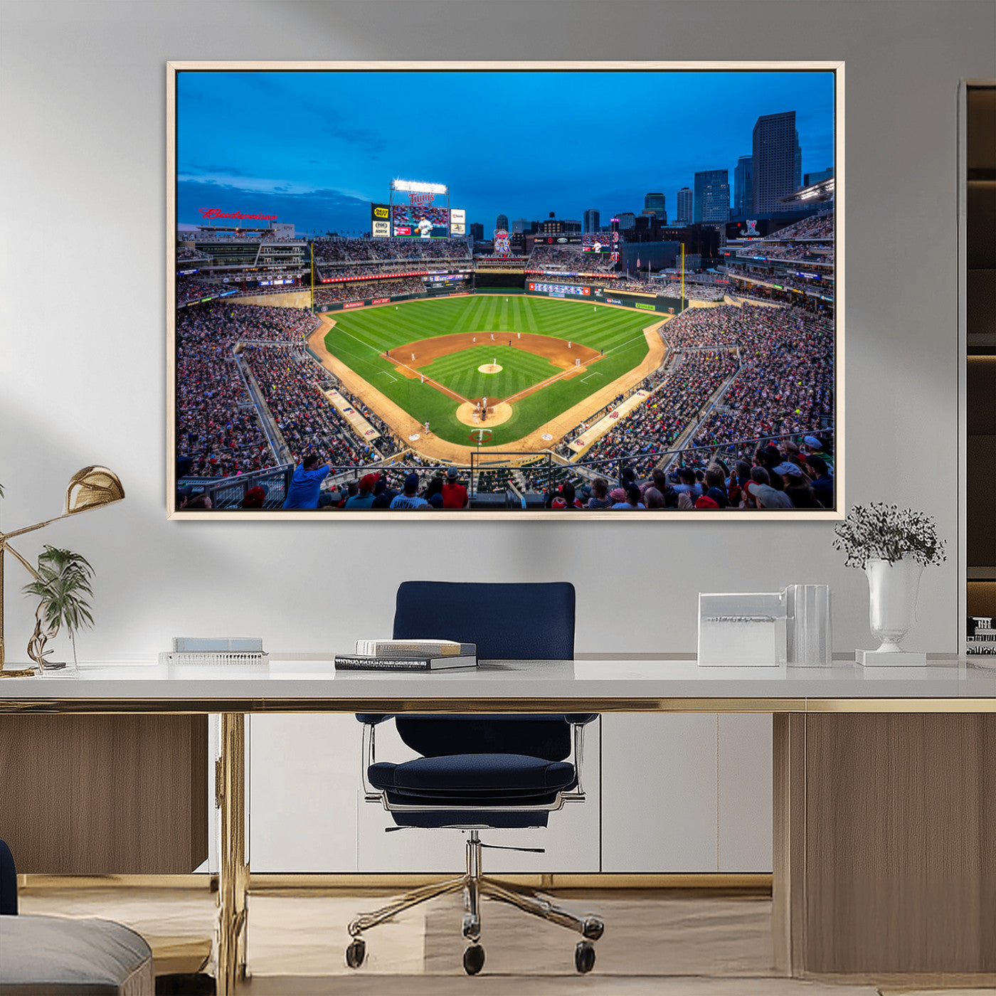 77273035-MGV-FC-36X24_Natural-Target Field Stadium Wall Art Canvas Print – Minnesota Twins Baseball Team Iconic Ballpark Scene for home, office