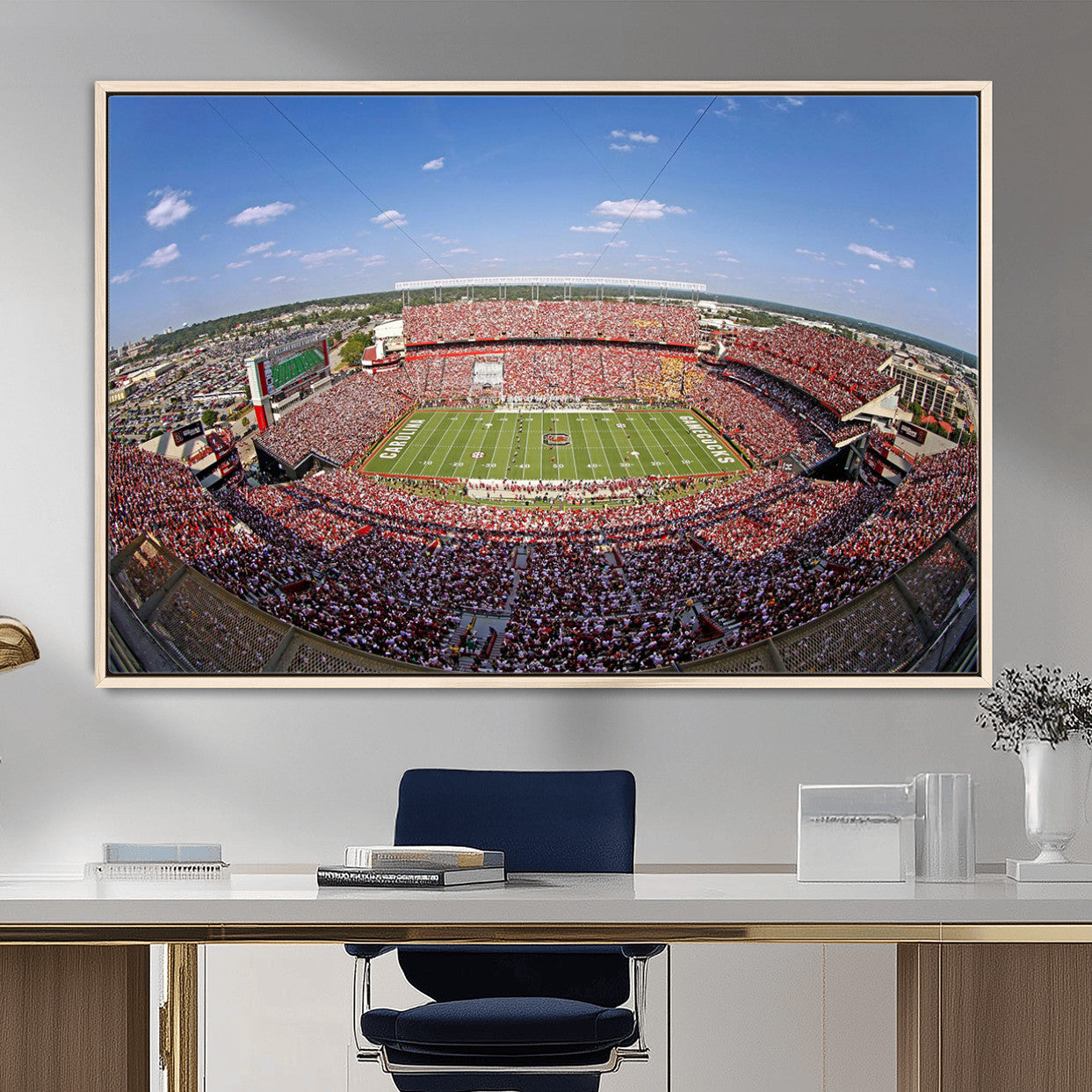 29492070-MGV-FC-36X24 - William Brice Stadium Wall Art Canvas Print – Stadium Crowd Sports Field Outdoor Event Football Game Artwork for Home Office