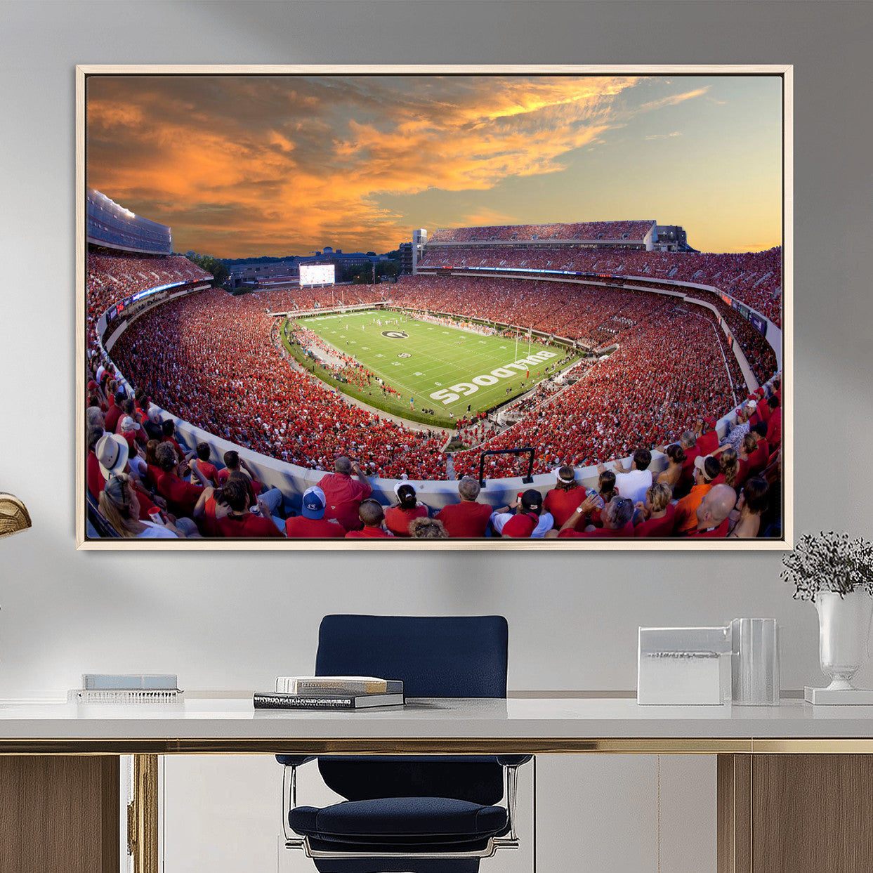 73680988-MGV-FC-36X24 - Dooley Stadium Wall Art, Sports Arena Canvas Print, Dooley Field Sanford Stadium Artwork for Home, Office