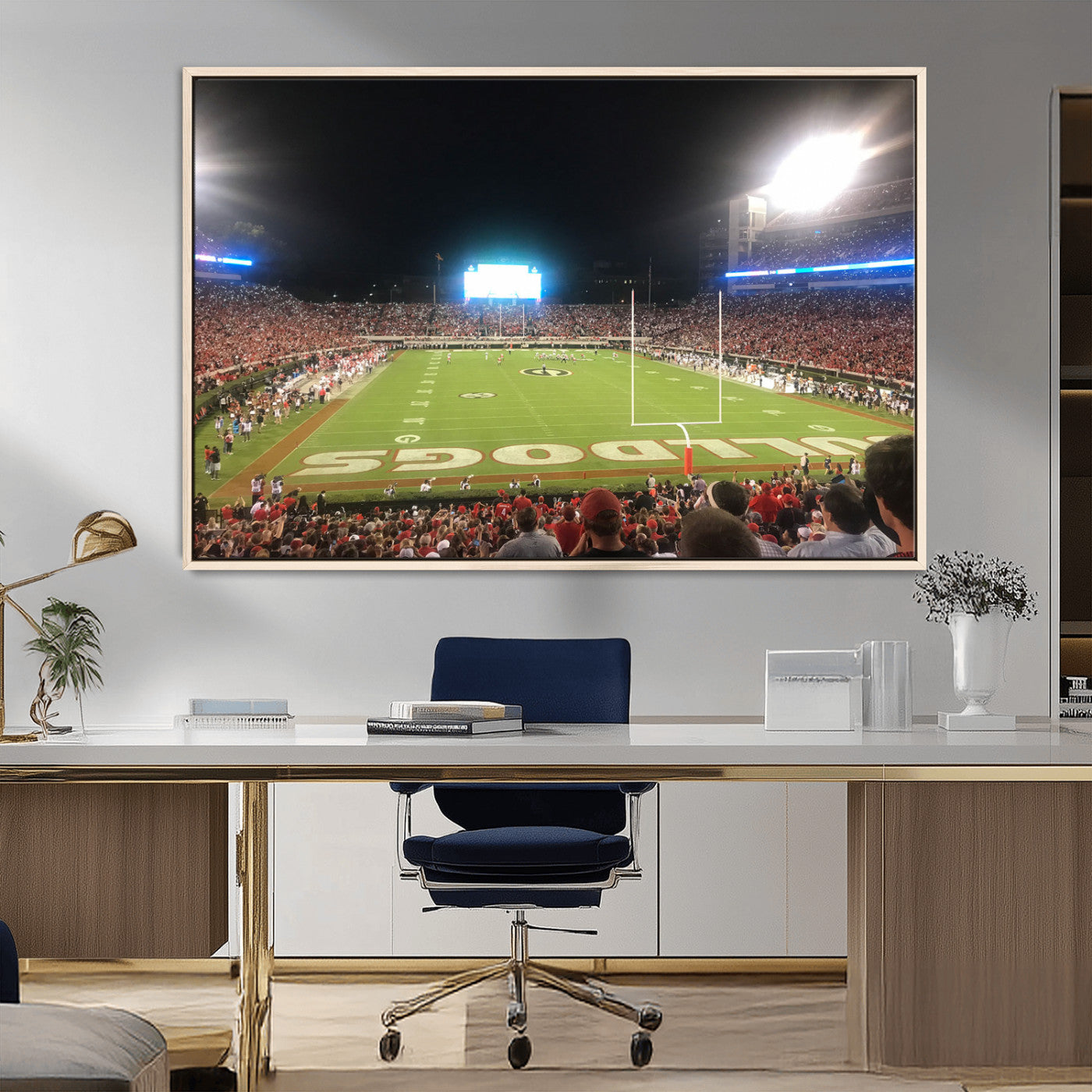 16230786-MGV-CV-36X24-Dooley Stadium Wall Art, Sports Arena Panoramic Canvas Print, Modern Stadium Landscape Artwork for Home, Office