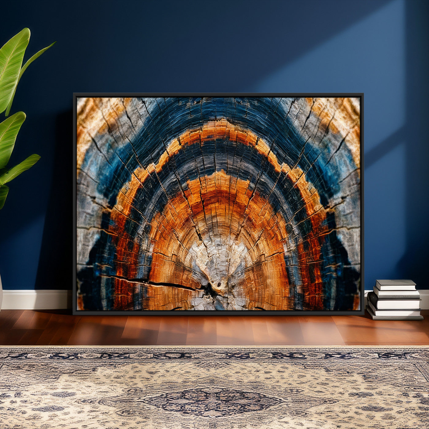 92693966N-MGV-CV-36X24 - Abstract Wood Grain Canvas Print, Tree Ring Pattern Wall Art, Framed Canvas Ready to Hang