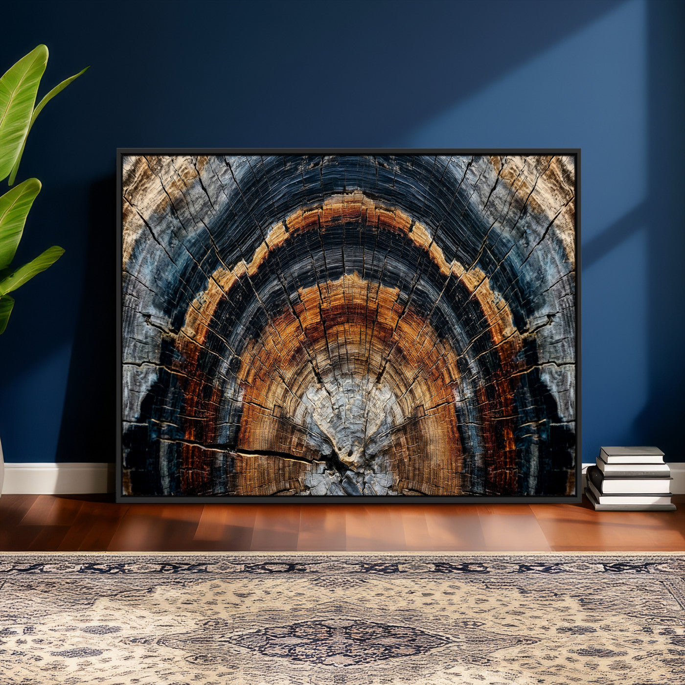 92693966A-MGV-CV-36X24 - Abstract Wood Grain Canvas Print, Tree Ring Pattern Wall Art, Framed Canvas Ready to Hang