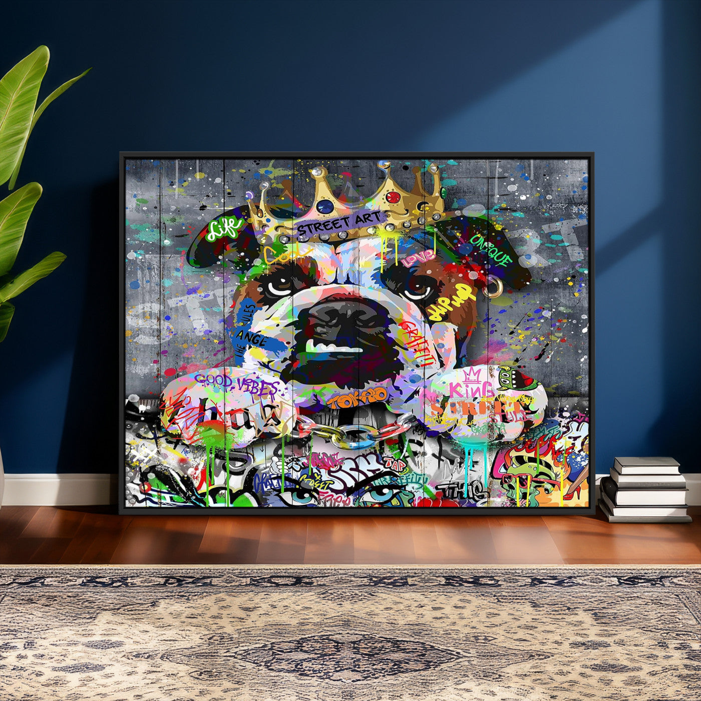 45209731-MGV-CV-36X24 - Dog Wall Decor for Teen Bedroom Decor - Graffiti Animal Canvas Wall Art for Teen Room Decor - Abstract Wall Painting Ready to Hang