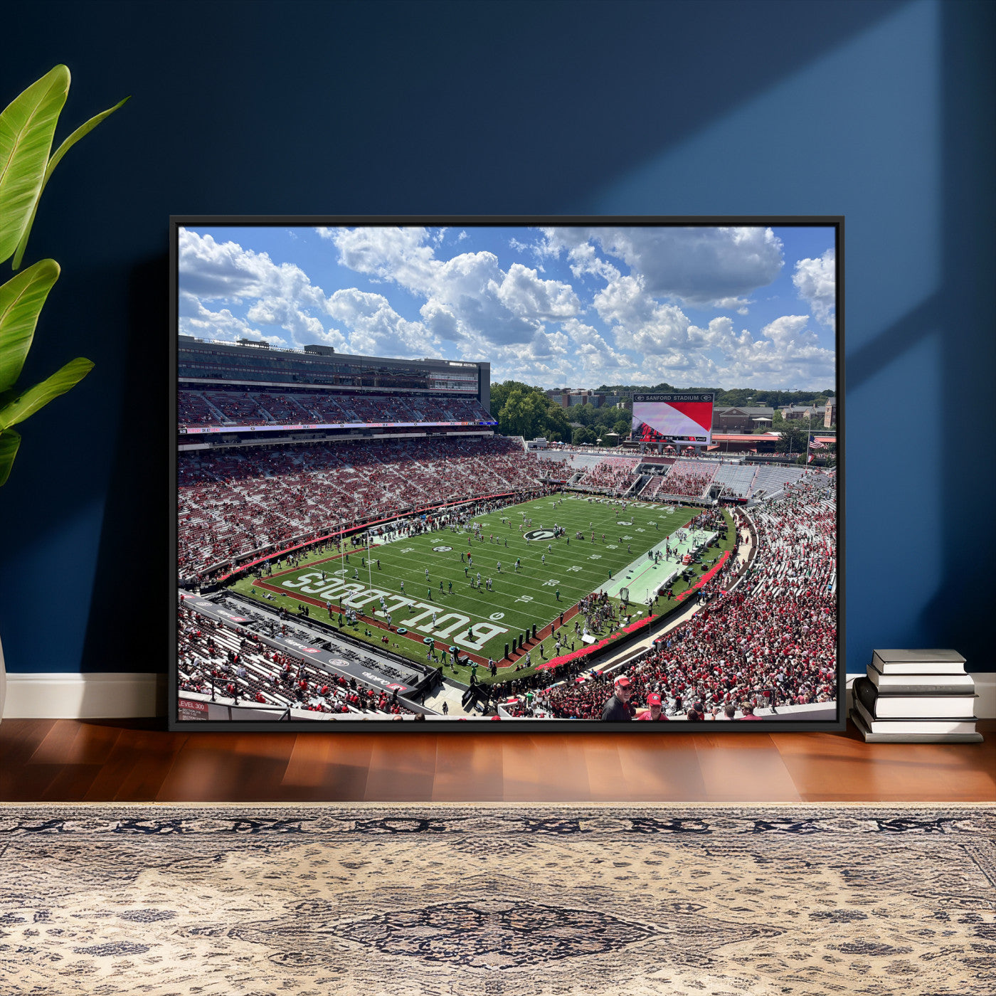 10665453-MGV-CV-36X24 - Georgia Bulldogs Stadium Wall Art Canvas Print, Sanford Stadium Football Field Panorama, College Football Game Day Wall Decor