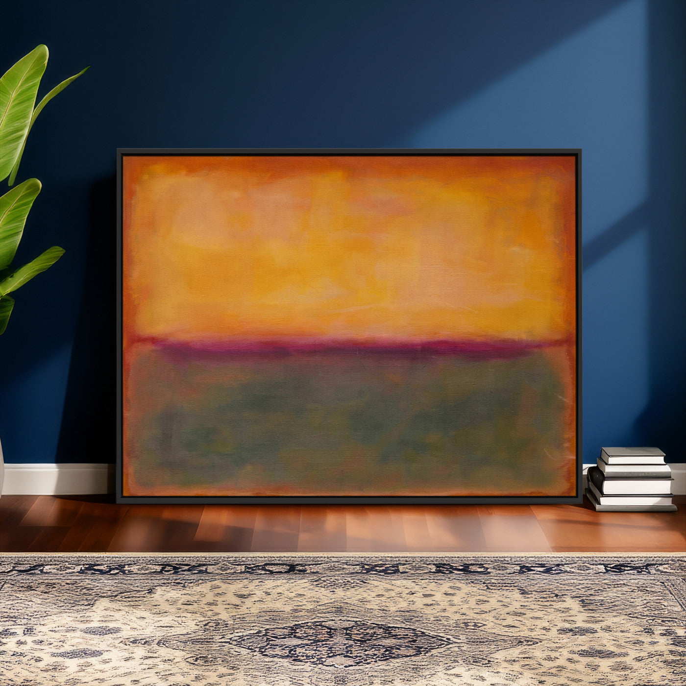 21628300-MGV-CV-36X24 - Abstract Color Field Wall Art Canvas Print, Framed Minimalist Horizon Artwork for Living Room Bedroom Office