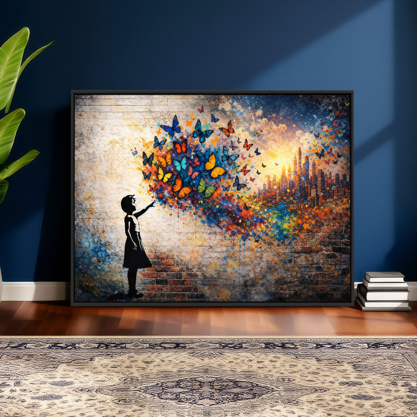 21540821-MGV-CV-36X24 - Banksy Girl Wall Art Canvas Print for Living Room Decor