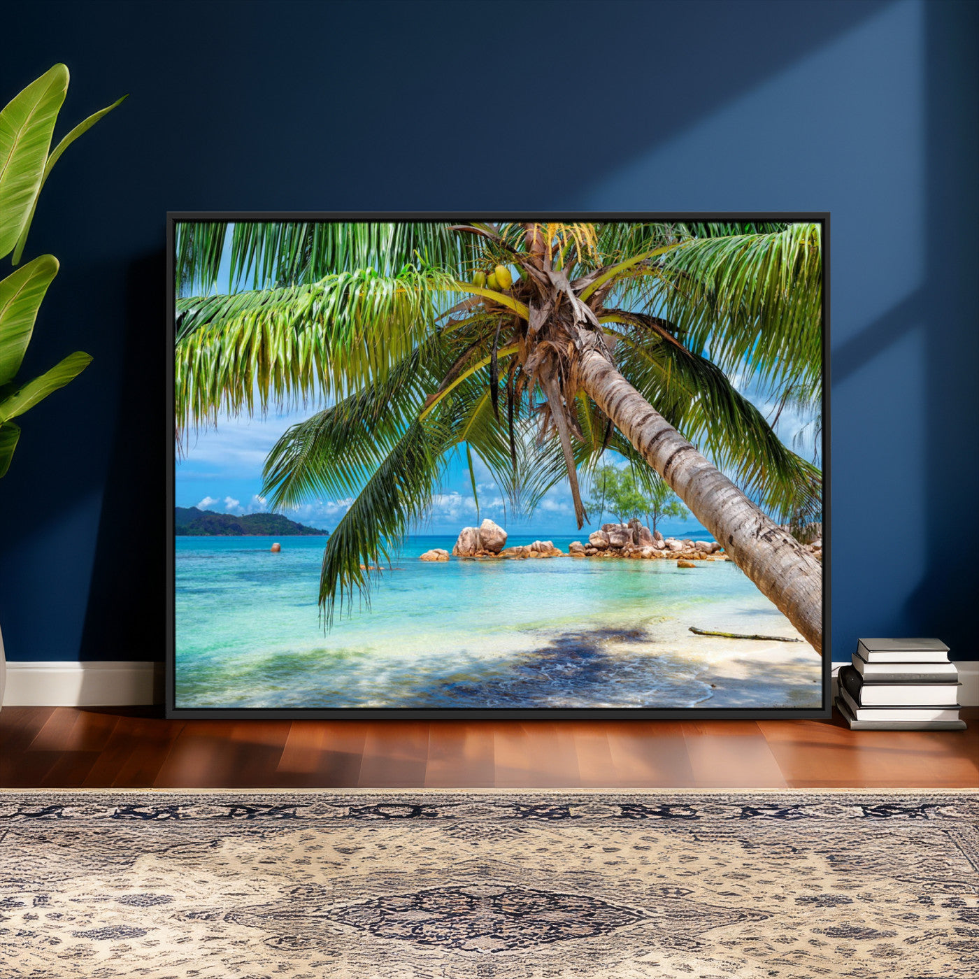 86824715-MGV-CV-36X24 - Seychelles Beach Canvas Wall Art - Anse Volbert Praslin Island Print