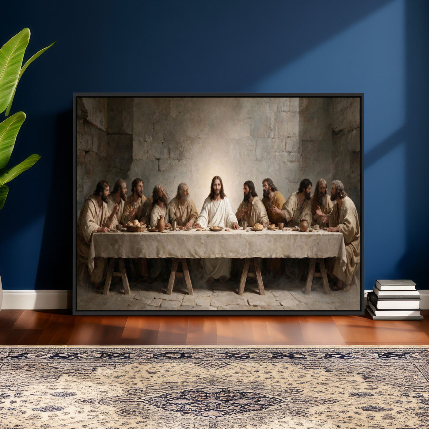 69633087-MGV-CV-36X24 - The Last Supper of Jesus Christ Wall Art Canvas Print - Classical Christian Faith Home Decor