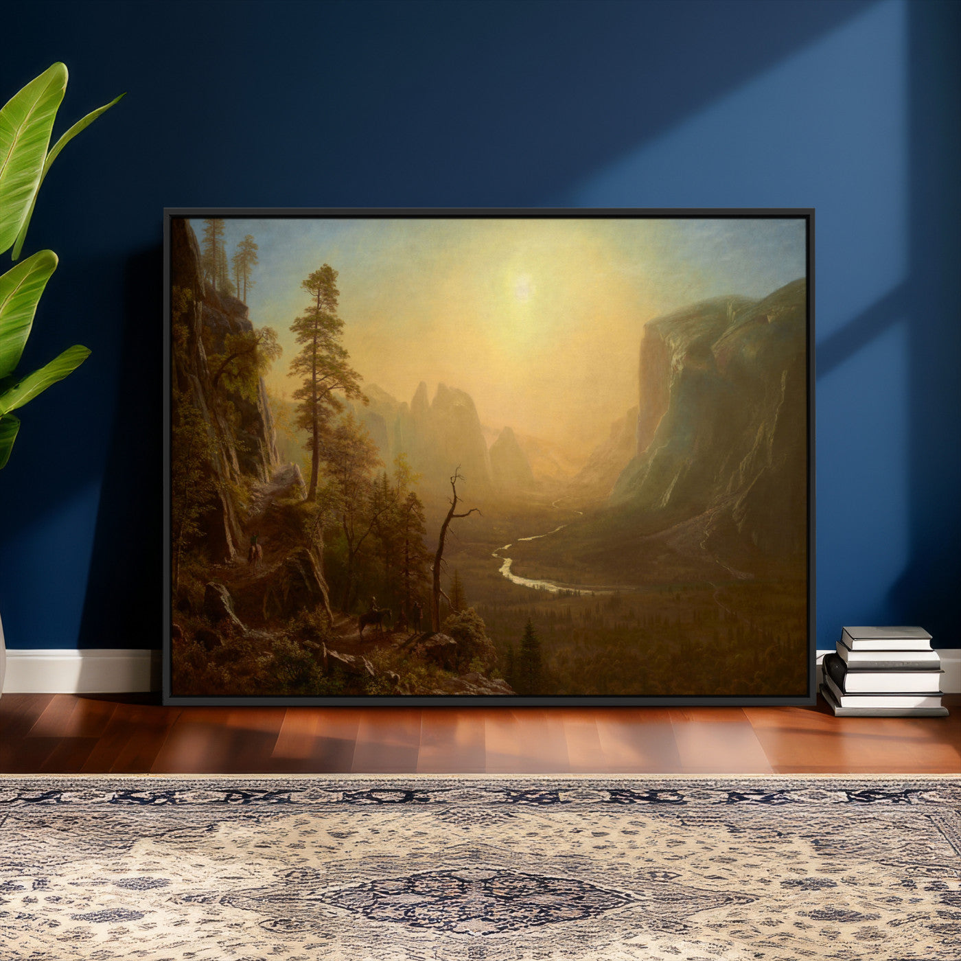 32350988-MGV-CV-36X24 - Albert Bierstadt Among the Sierra Nevada California Yosemite Wall Art Canvas Print, Classic Fine Art Painting Print