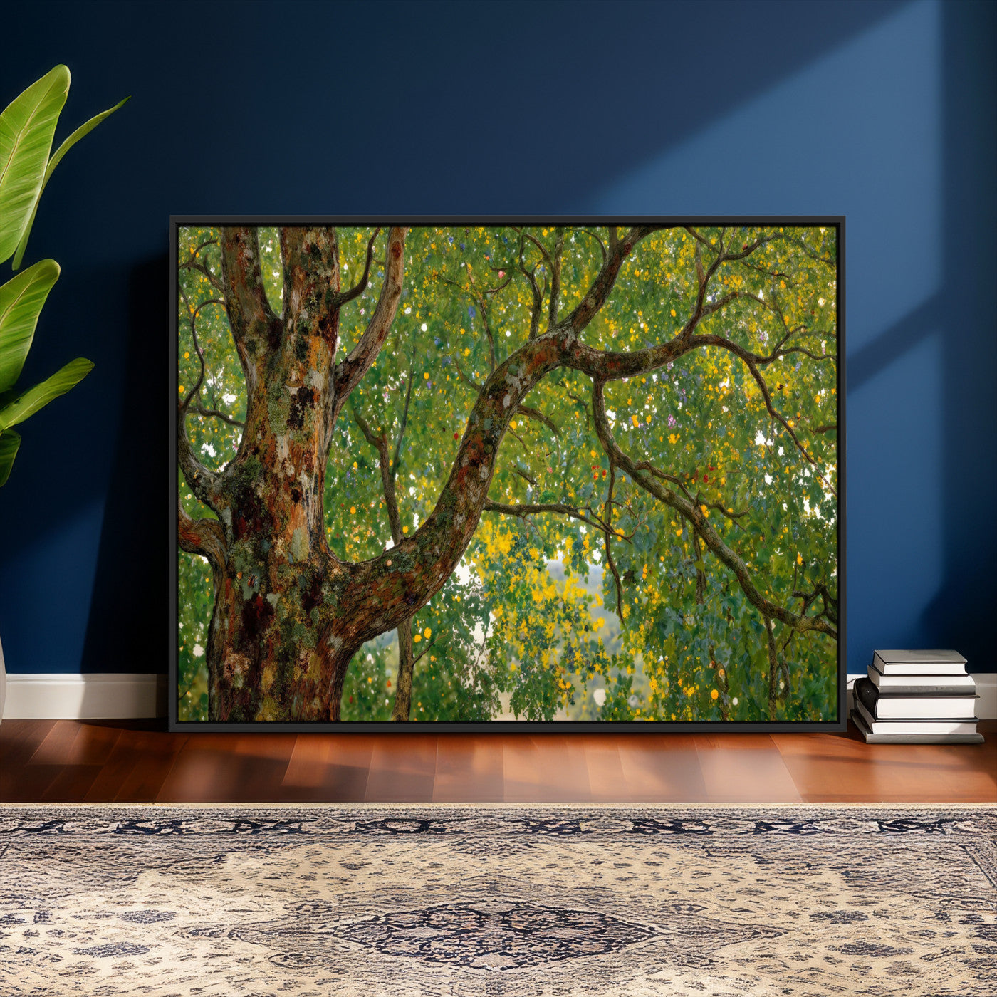 23663535-MGV-CV-36X24 - Vintage Summer Forest Green Tree Wall Art Canvas Print, Lush Leaves Impressionist Painting Print