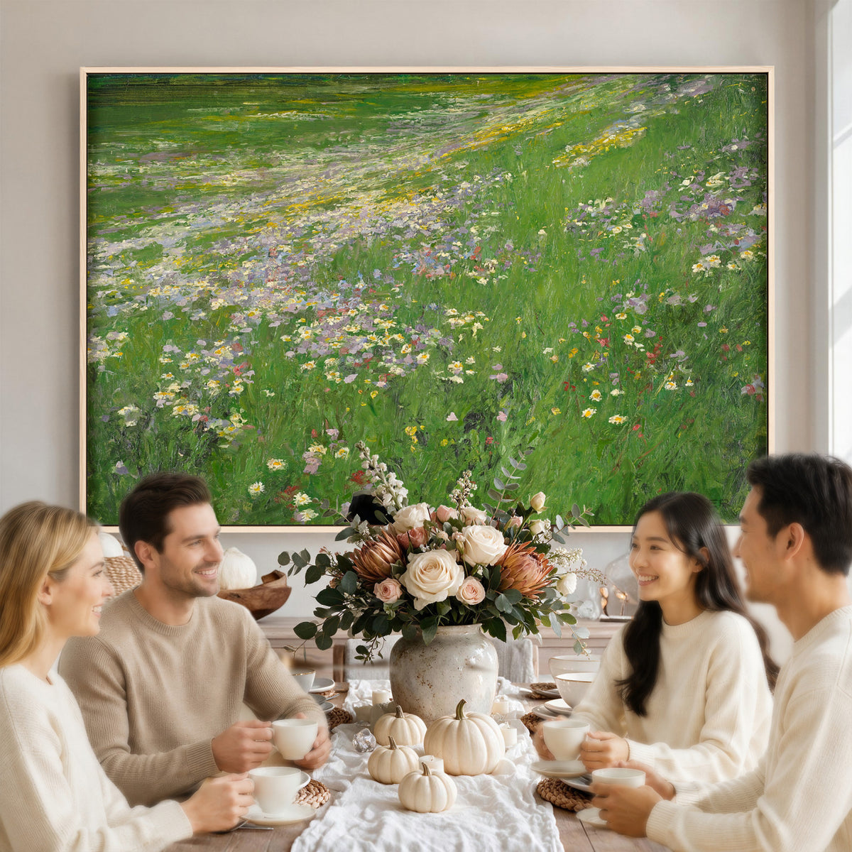 63535040-MGV-CV-36X24 - Alexander Koester Flower Meadow Canvas Wall Art, Vintage Landscape Print