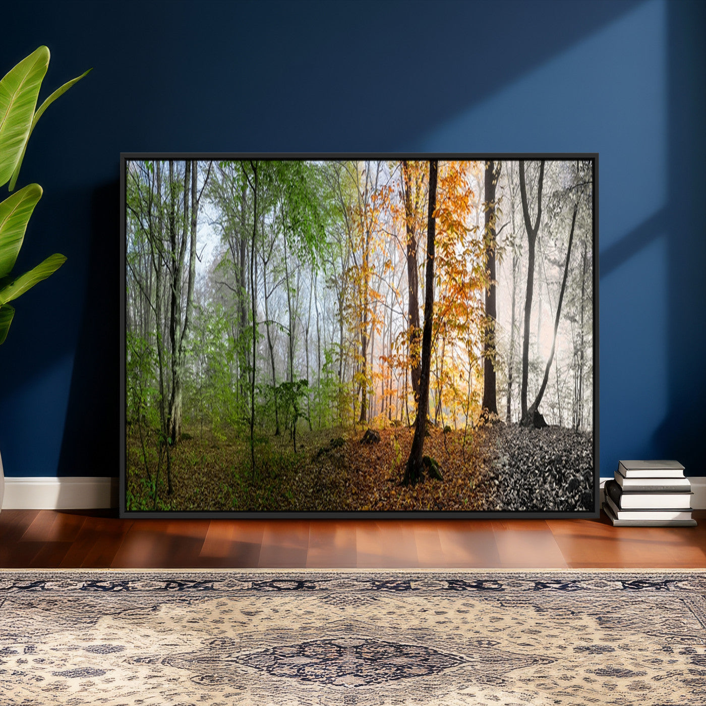 95317-MGV-CV-36X24 - Four Seasons Wall Art Forest Canvas Print – Triptych Seasonal Nature Print – Landscape Decor for Living Room