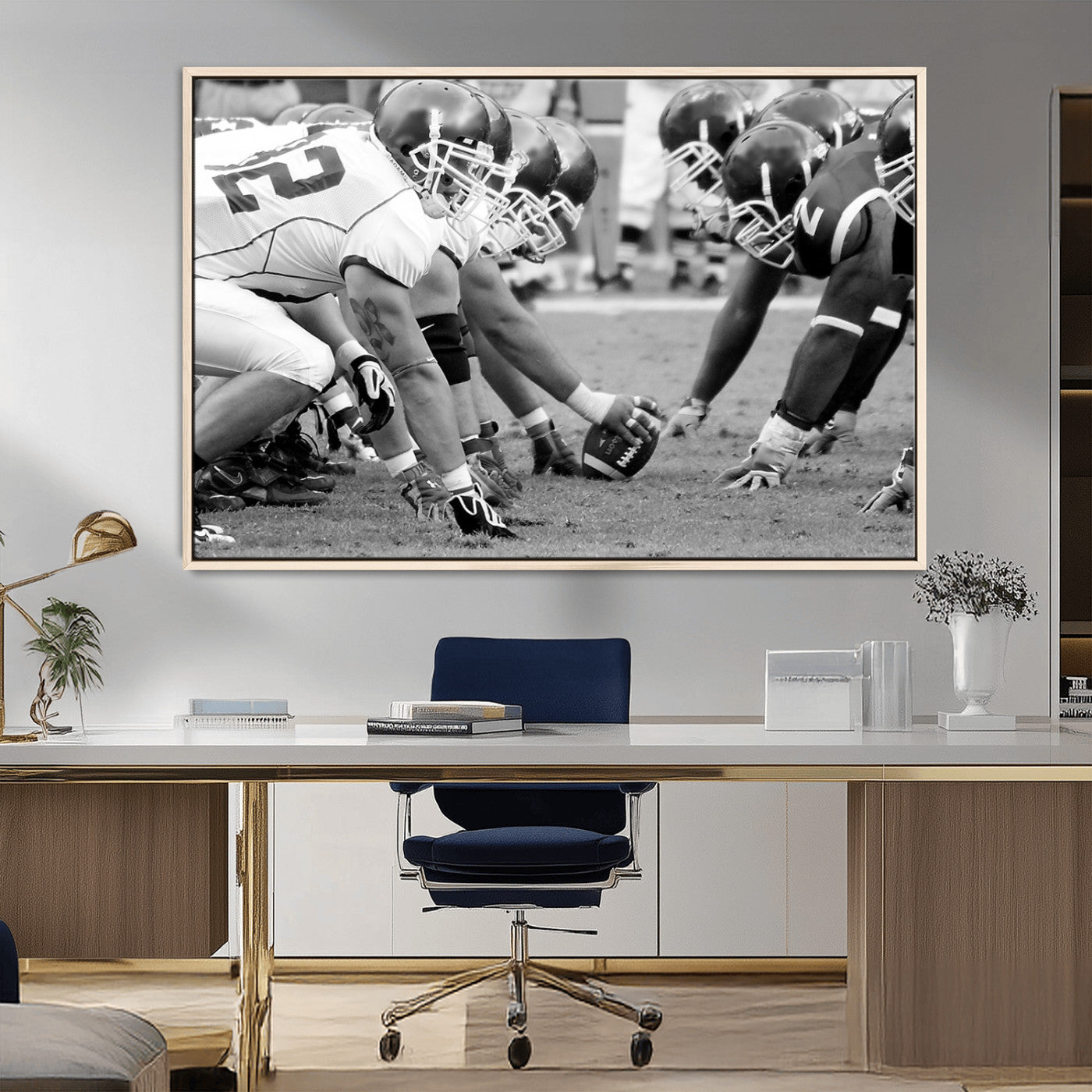 -American Football Player Wall Art Canvas Print