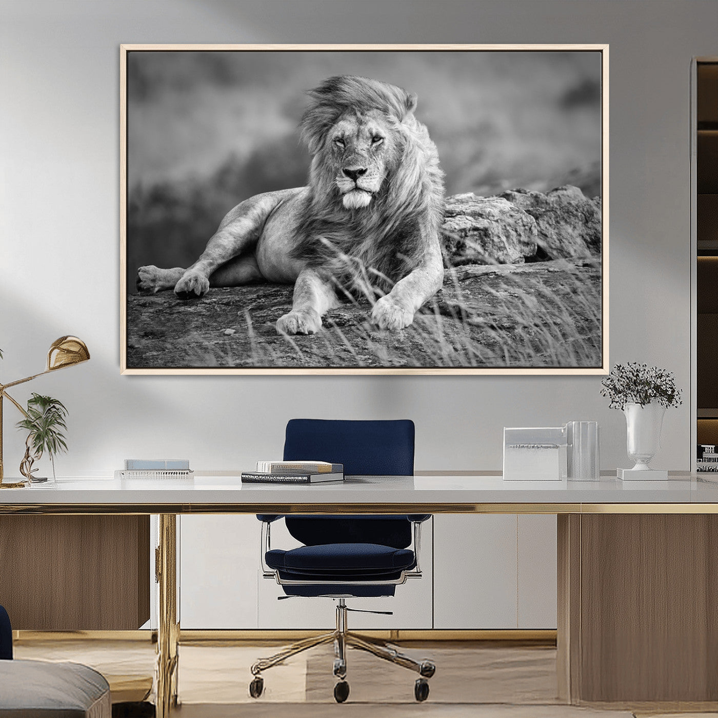 -King of Forest Lion Wall Art Canvas Print