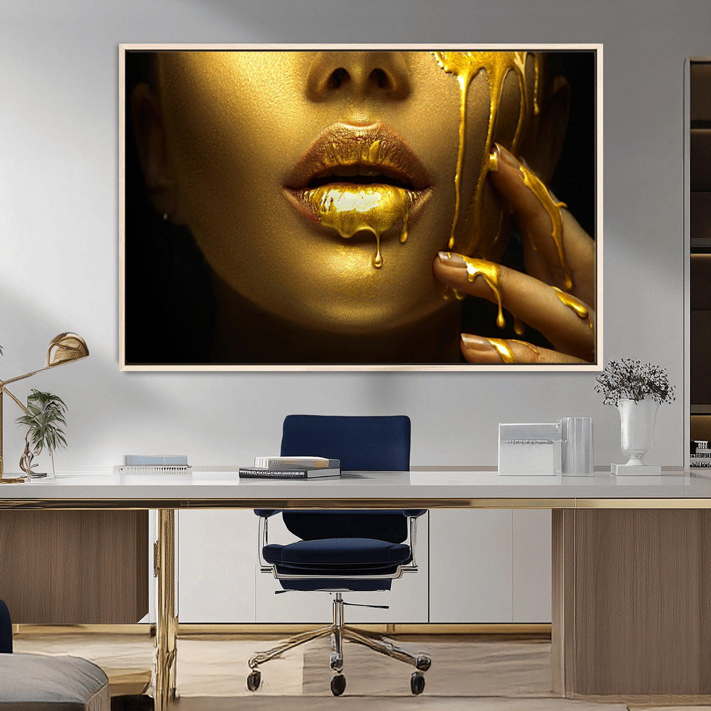 -Gold and Women Wall Art Canvas Print