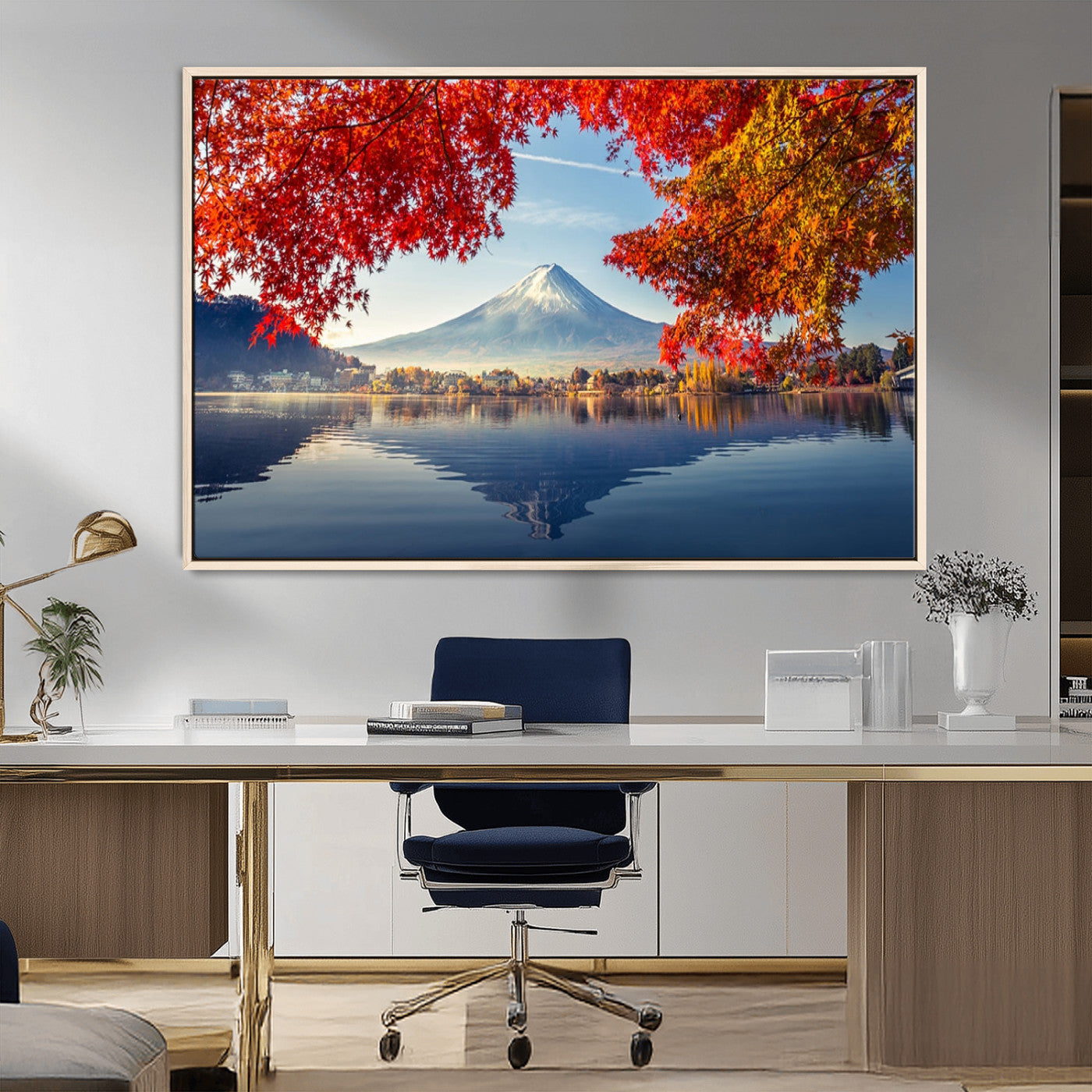 -Mount Fuji Canvas Wall Art Japan Autumn Mountain Canvas Print Wall Art