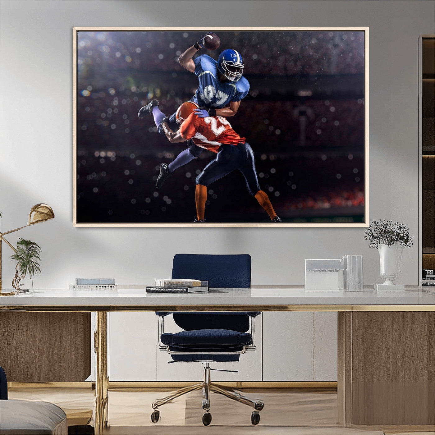 76491-MGV-FC-36X24_Natural-American Football Wall Art Canvas Print, Stadium Sport Wall Art Print