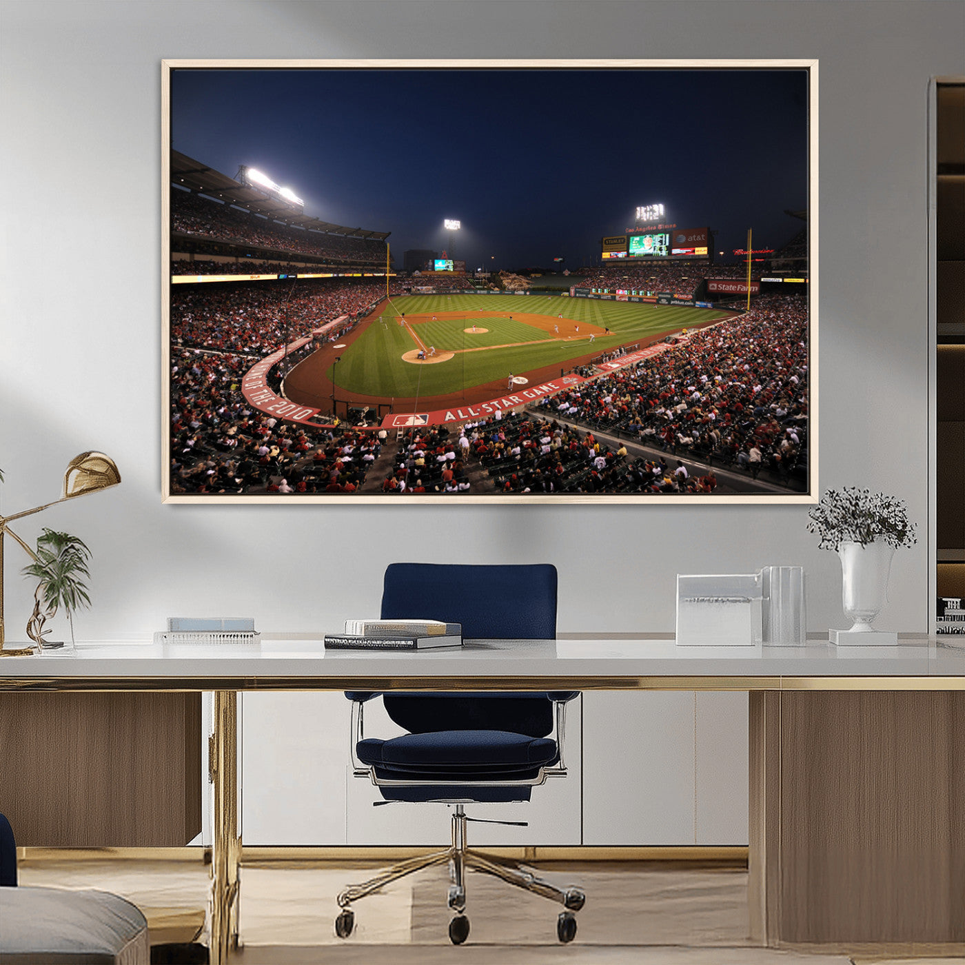 88896-MGV-FC-36X24_Natural-Los Angeles Angels Baseball Team Print - Anaheim Angel Stadium Wall Art Canvas Print