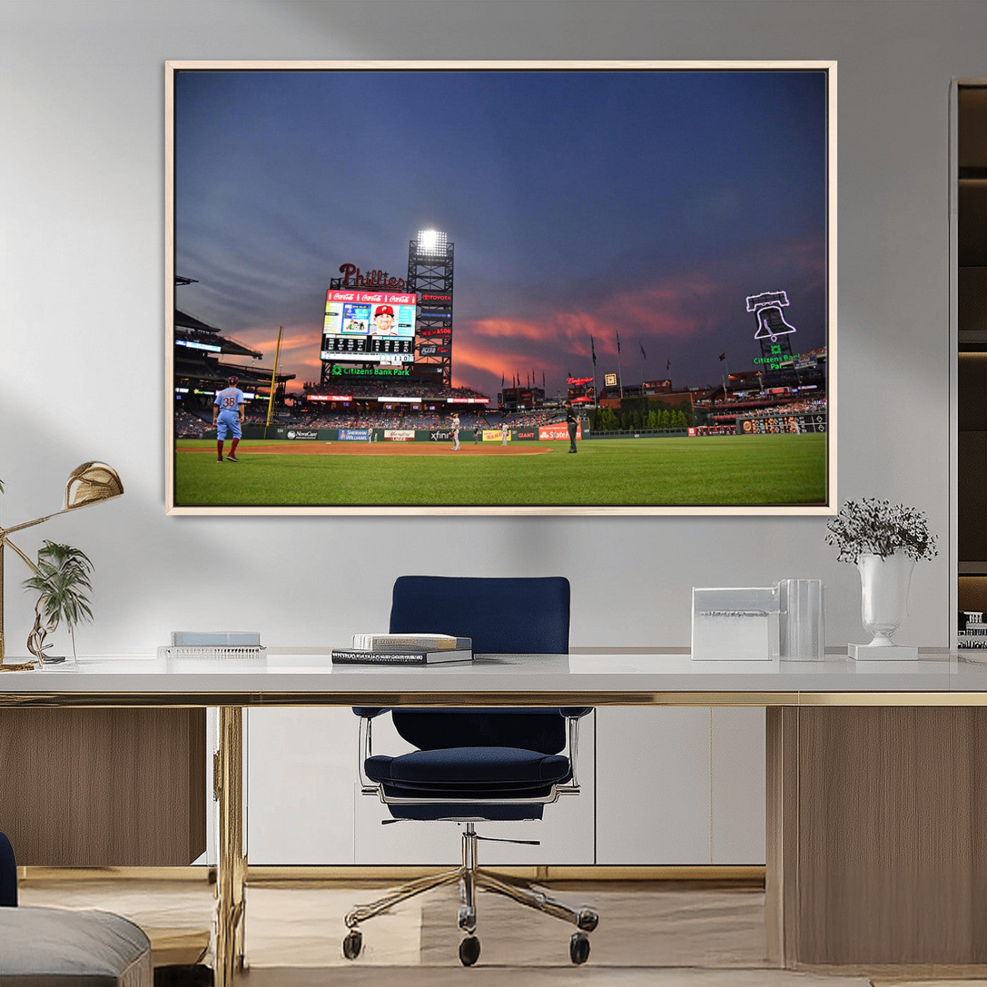 22594-MGV-FC-36X24_Natural-Philadelphia Phillies Baseball Print - Philadelphia Citizens Bank Park Stadium Wall Art, Phillies