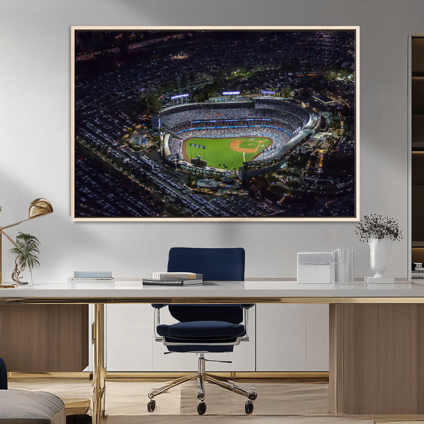 20932-MGV-CV-36X24-Los Angeles Dodgers Dodger Stadium Wall Art Canvas Print - MLB Baseball Stadium