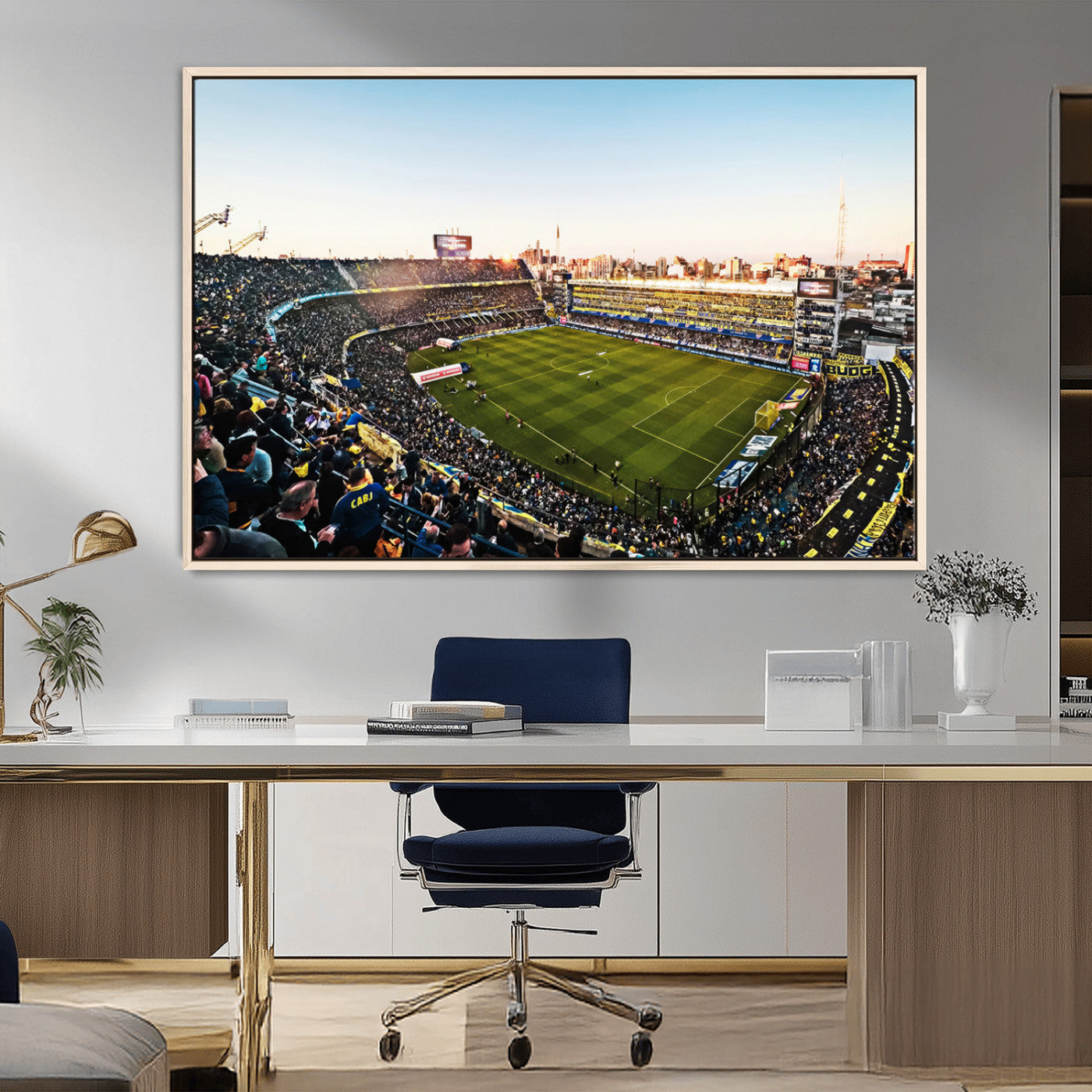 50105-MGV-FC-36X24_Natural-Boca Juniors Soccer Team Print - Buenos Aires Bombonera Stadium Wall Art Canvas Print