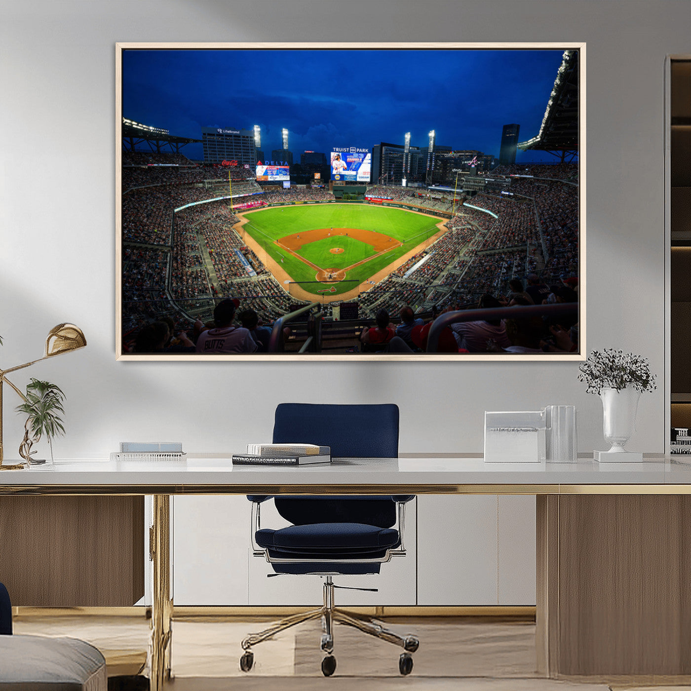 88590-MGV-FC-36X24_Natural-Truist Park Night Game Canvas Art - Atlanta Braves Stadium Wall Art Canvas