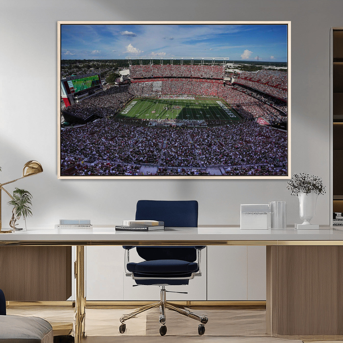 83382-MGV-CV-36X24-South Carolina Gamecocks Football Team Print - Columbia Williams-Brice Stadium Wall Art Canvas Print