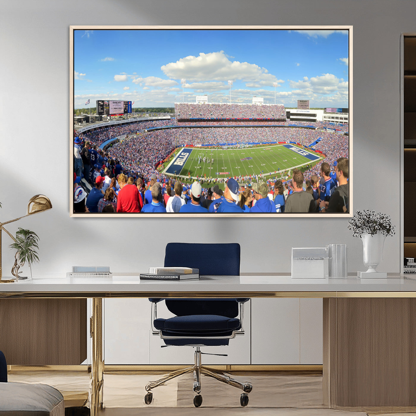 35302-MGV-FC-36X24_Natural-Buffalo Bills NFL Football Team Print - Buffalo Highmark Stadium Wall Art Canvas Print