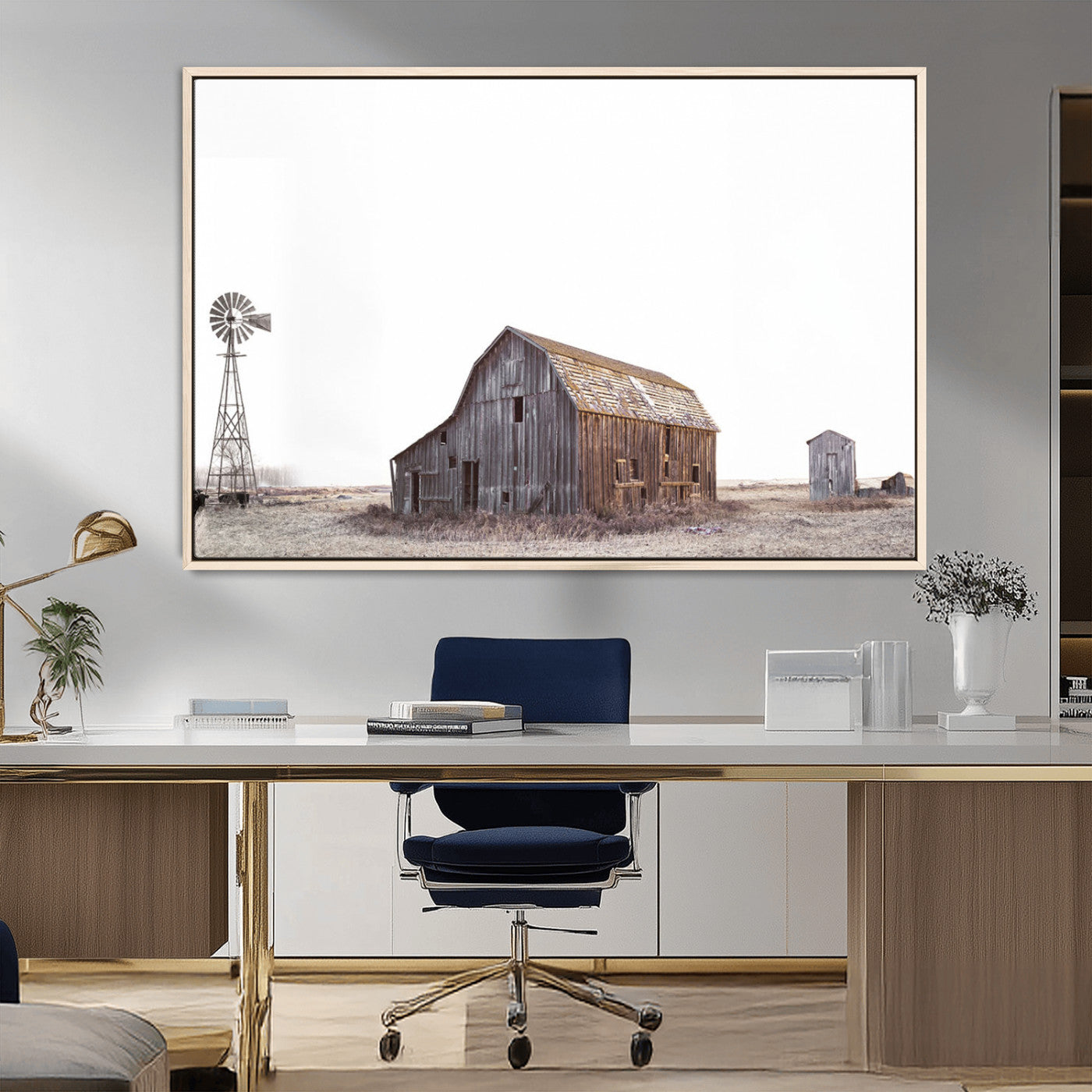 64560-MGV-FC-36X24_Natural-Farm Prints Set, Set of 6 Farmhouse Wall Art, Country House Decor