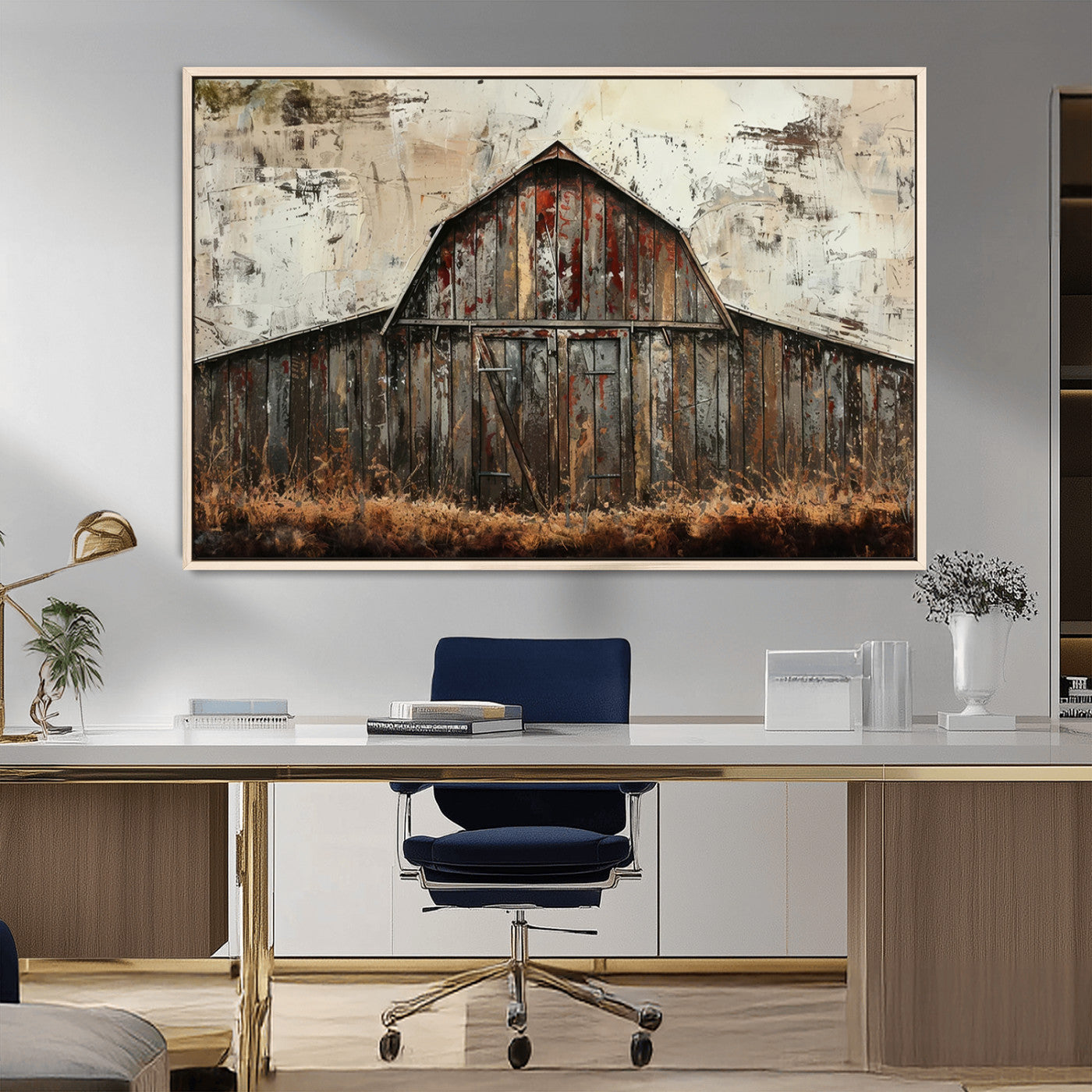 94486-MGV-FC-36X24_Natural-Rustic Barn Wall Art | Farmhouse Wall Decor Canvas Print | Ready to Hang Barn Decor for Cabin or
