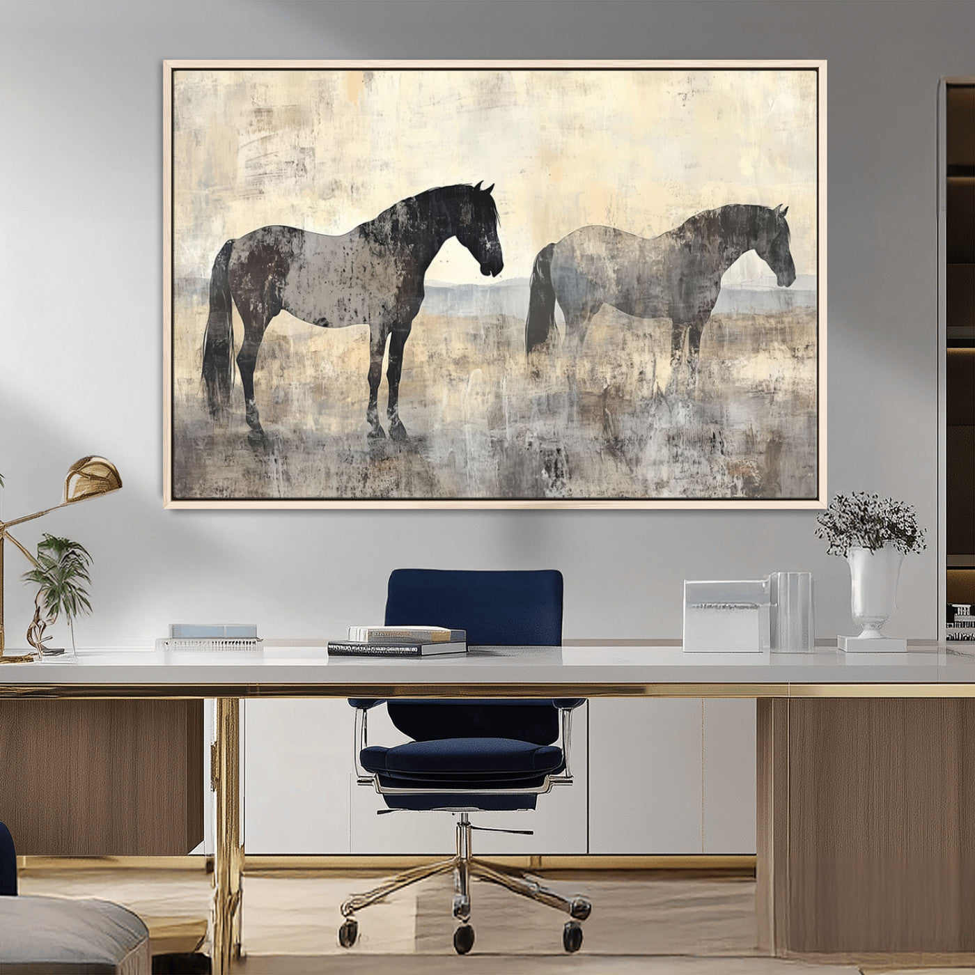 -Vintage Horses Wall Art Canvas Print