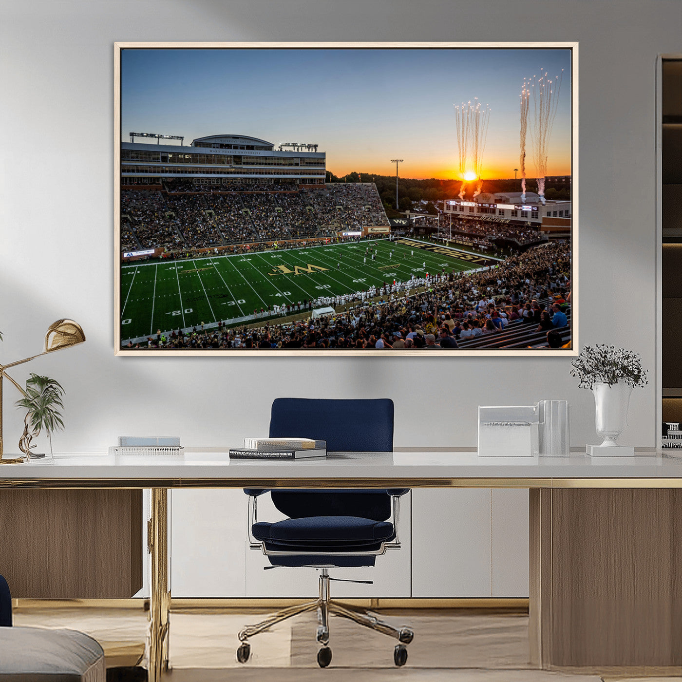29253-MGV-CV-36X24-Demon Deacons Football Team Print Canvas- Winston-Salem Allegacy Federal Credit Union Stadium Wall