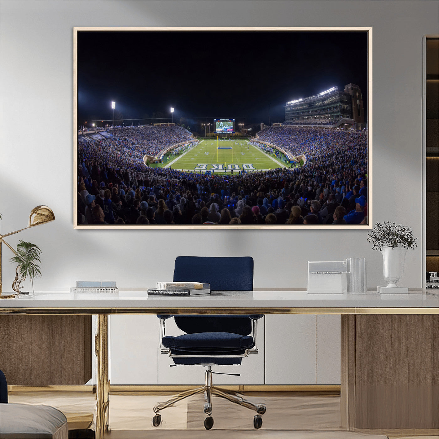21070-MGV-CV-36X24-Duke University Blue Devils Football Team Print - Durham Wallace Wade Stadium Wall Art Canvas Print