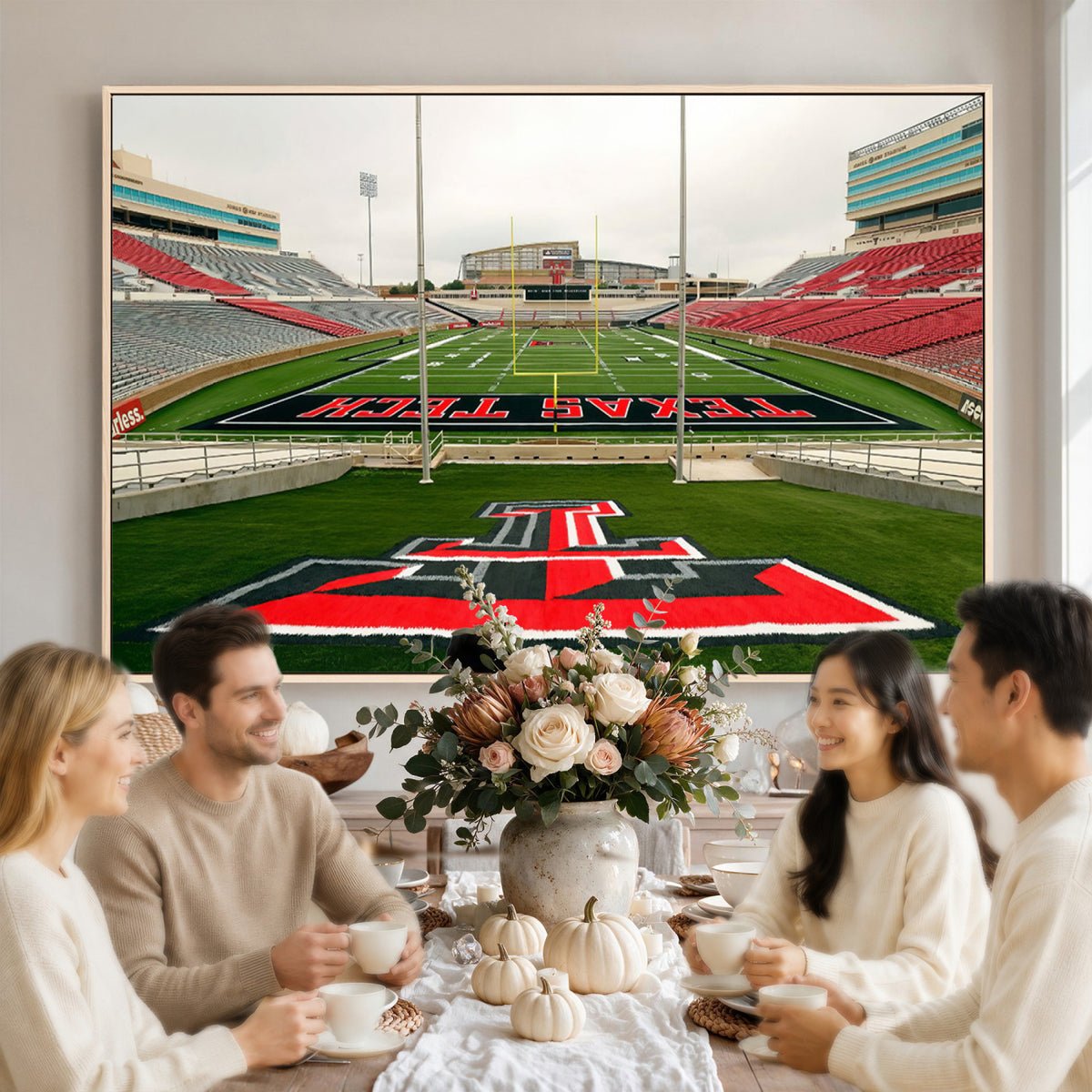 43169-PAN-FL-20X10 - Texas Tech Red Raiders Football Team Print - Lubbock Jones AT&T Stadium Wall Art Canvas Print