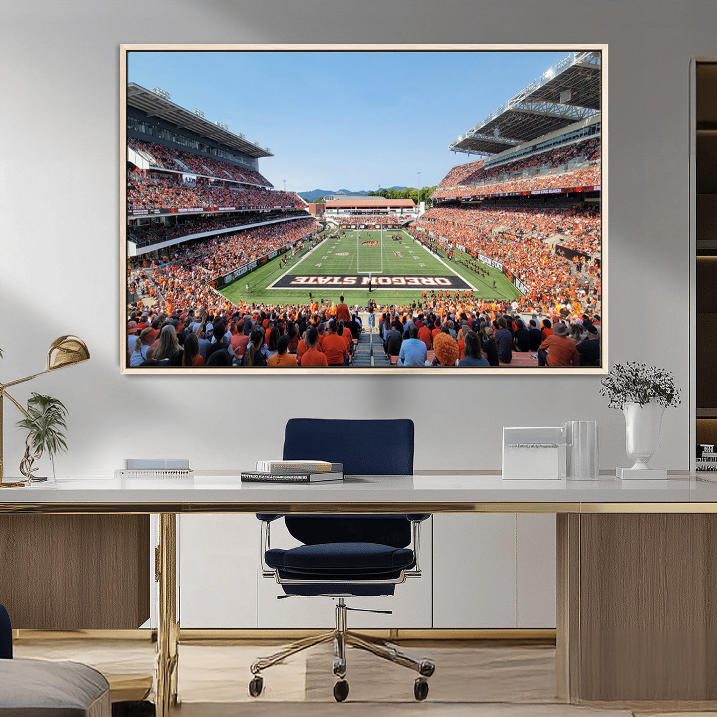 35211-MGV-FC-36X24_Natural-Oregon State Beavers Football Team Print - Corvallis Reser Stadium Wall Art Canvas Print