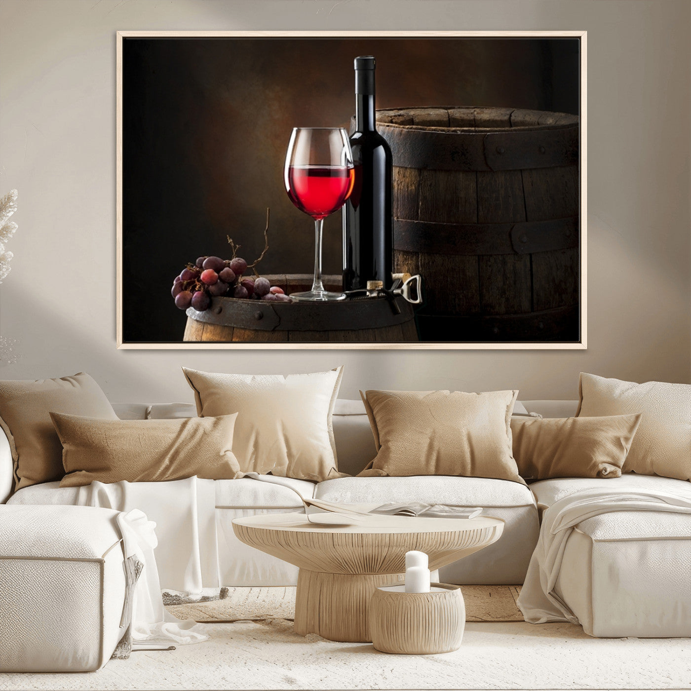 -Red Wine and Bottle Canvas Print