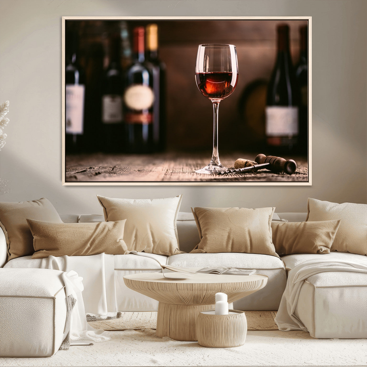 -Red Wine and Bottle Canvas Print
