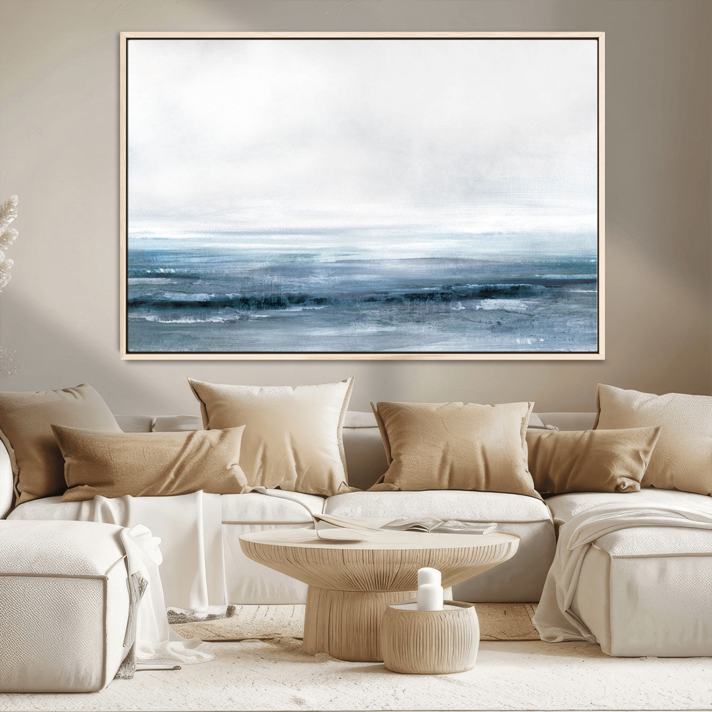 65702-MGV-CV-36X24-Blue Ocean Abstract Artwork Wall Art Canvas Print