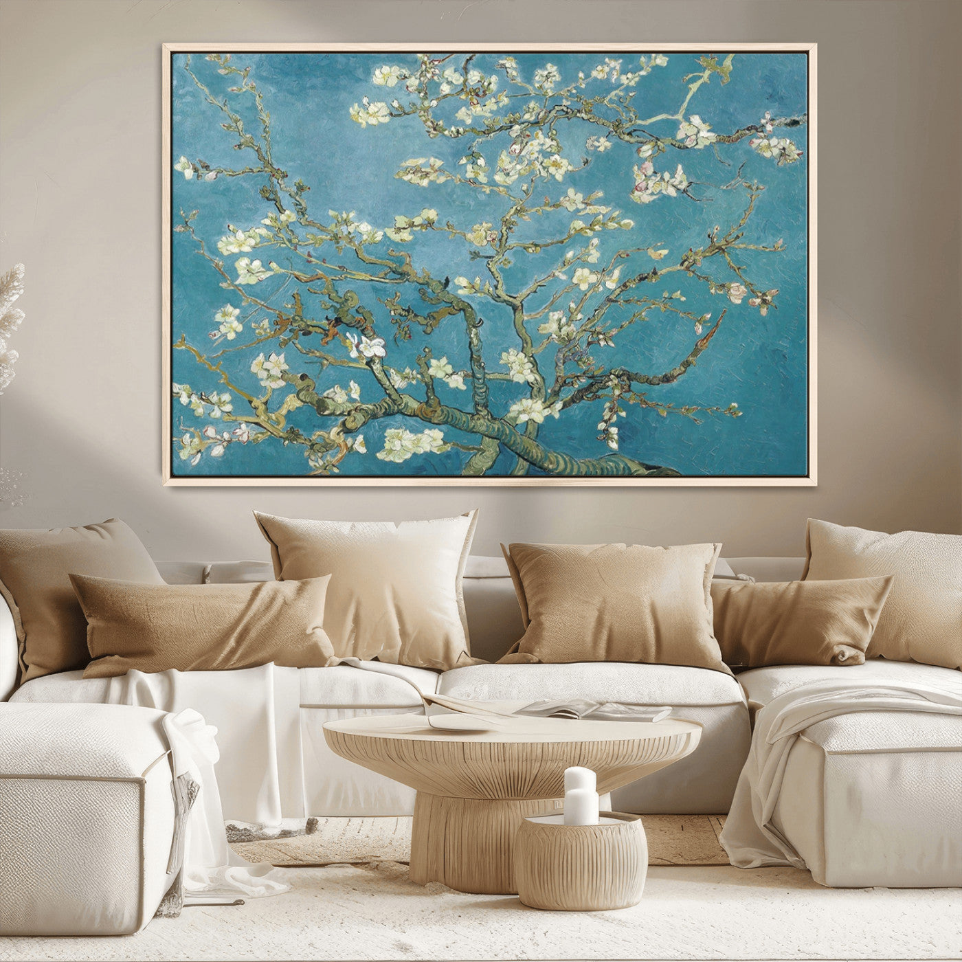65607-MGV-CV-36X24-Vincent Van Gogh's Almond Blossom Abstract Wall Art Canvas, Van Gogh Almond Blossom Canvas Print