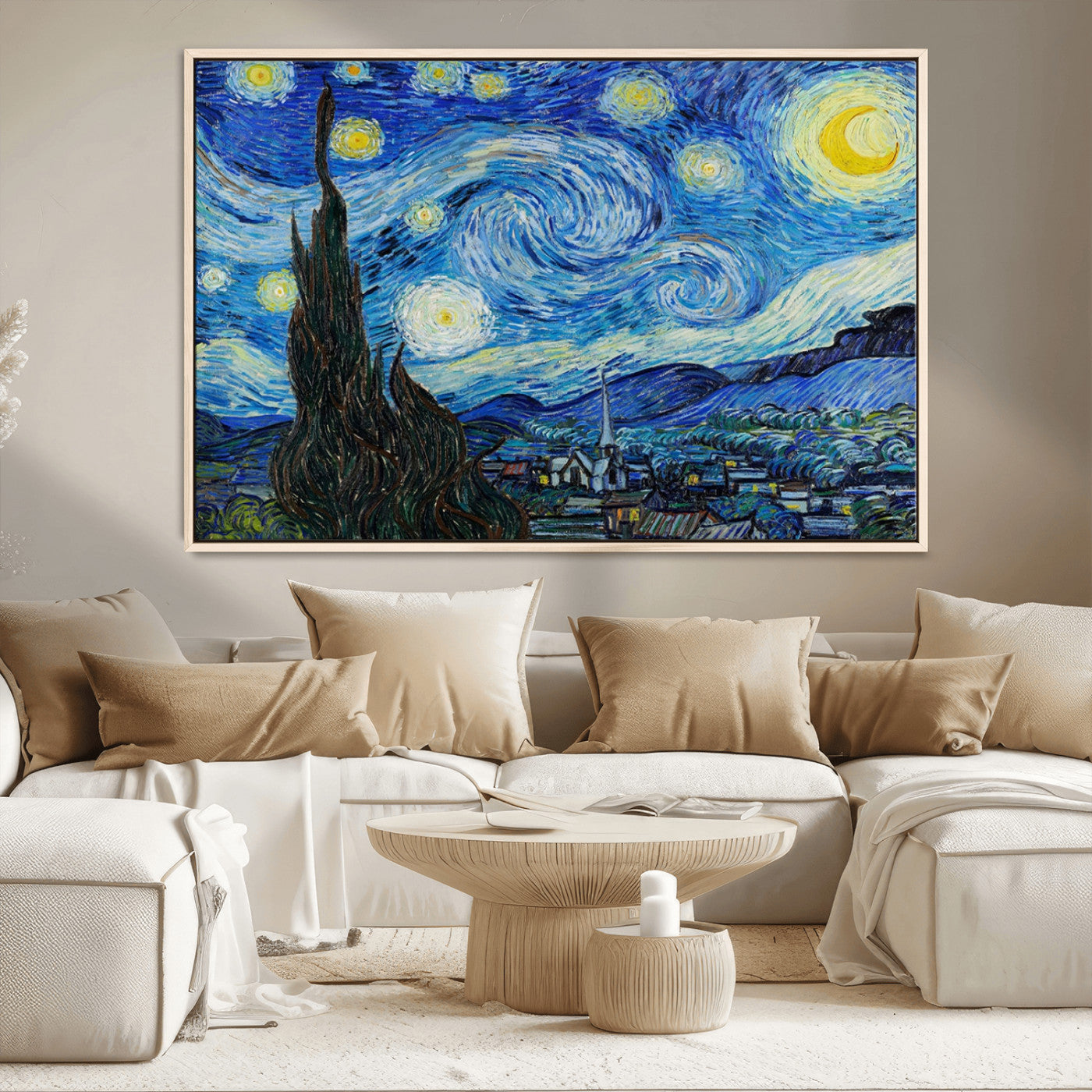 39177-MGV-CV-36X24-Vincent Van Gogh The Starry Night Abstract Wall Art Canvas Print