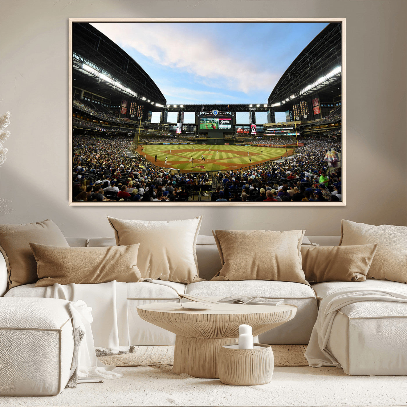 92672-MGV-CV-36X24-Arizona Diamondbacks Team Print - Phoenix Chase Field Stadium Wall Art Canvas Print