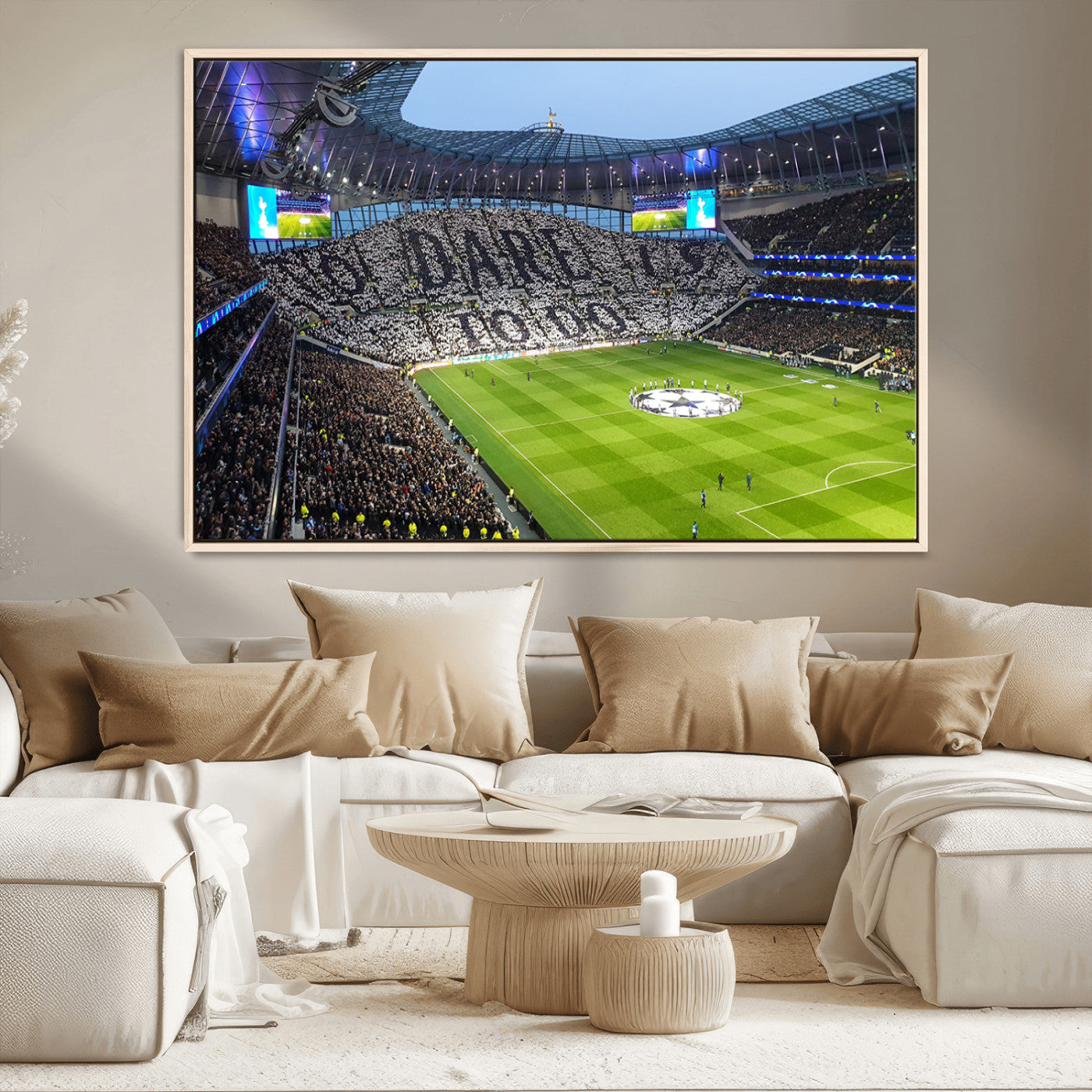 -Tottenham Hotspur Stadium Canvas Print, Match Day Triple Canvas Wall Art - Premier League Football