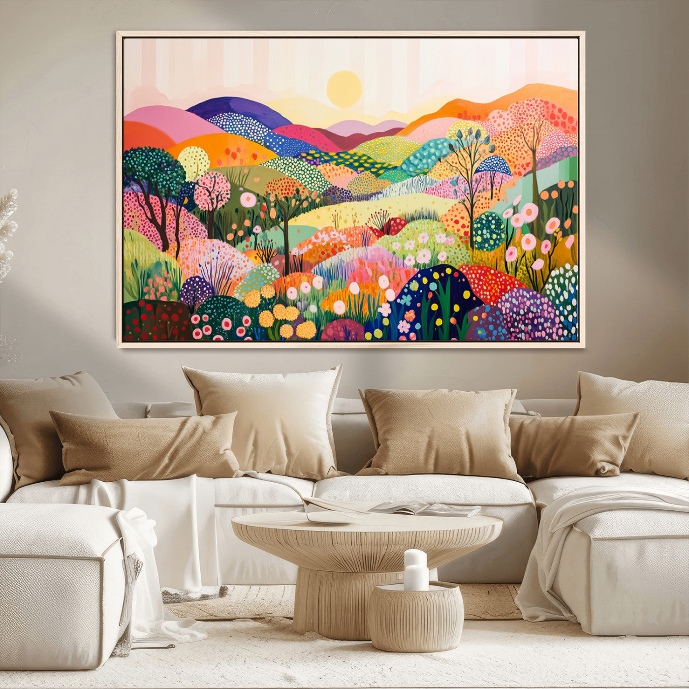 63198-MGV-CV-36X24-Yayoi Kusama 1986 Wall Art Print – Yayoi Kusama Wabi Sabi Japanese Wall Art Print - Vibrant Abstract