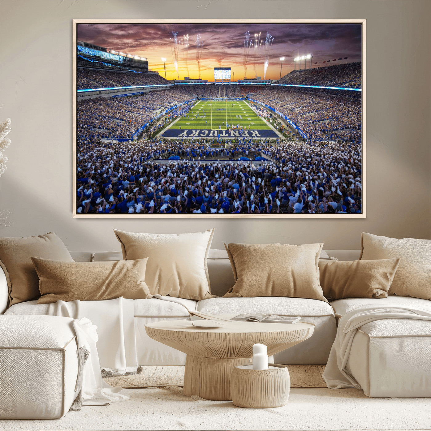 78524-MGV-CV-36X24-Kroger Field Wall Art Print - Kentucky Stadium Wall Art Print - Sunset Football Stadium Wall Decor -
