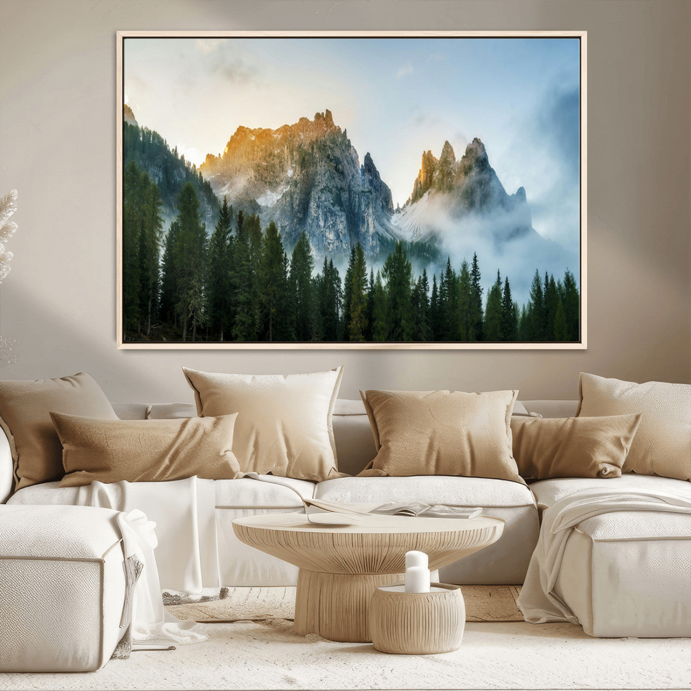 21145440-MGV-CV-36X24-Wilderness Wall Art Canvas Print – Misty Forest Nature Landscape Photography Rustic Scenic Artwork for Home, Office