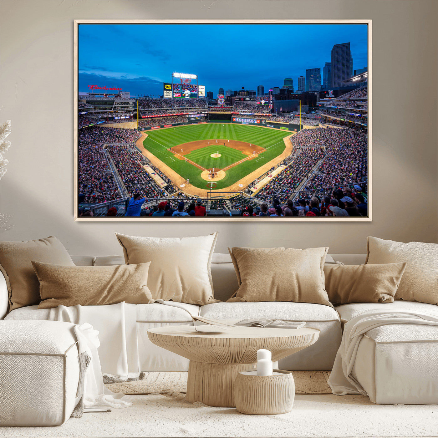 -Target Field Stadium Wall Art Canvas Print – Minnesota Twins Baseball Team Iconic Ballpark Scene for home, office