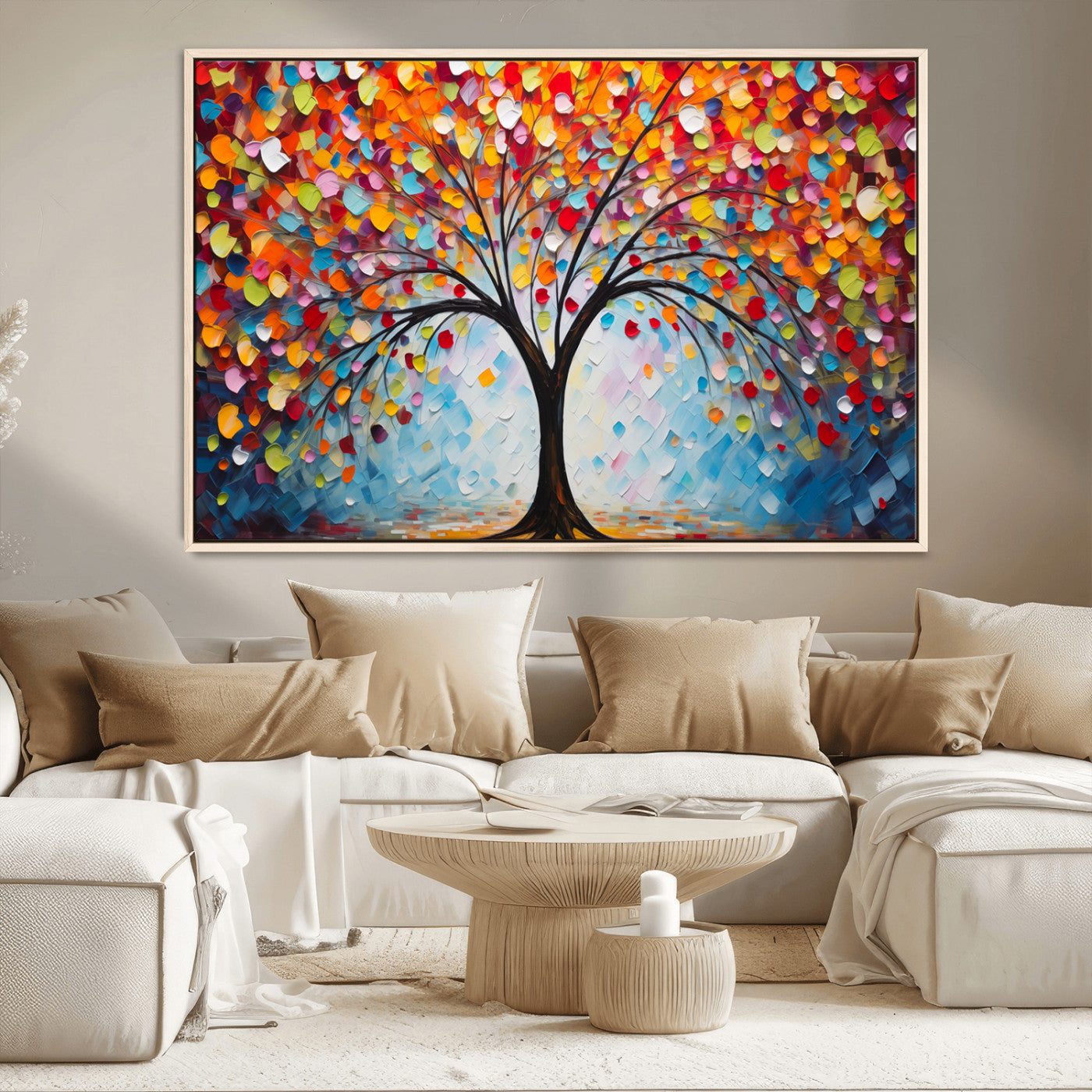 HS2447-MGV-CV-36X24-Vibrant Tree of Life Canvas Wall Art – Colorful Abstract Nature in Modern Decor - Ready to Hang